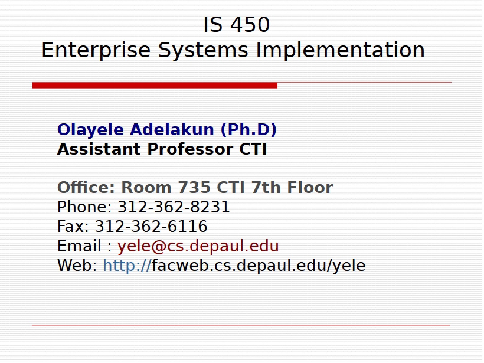 Class 1 Materials for Enterprise Systems
