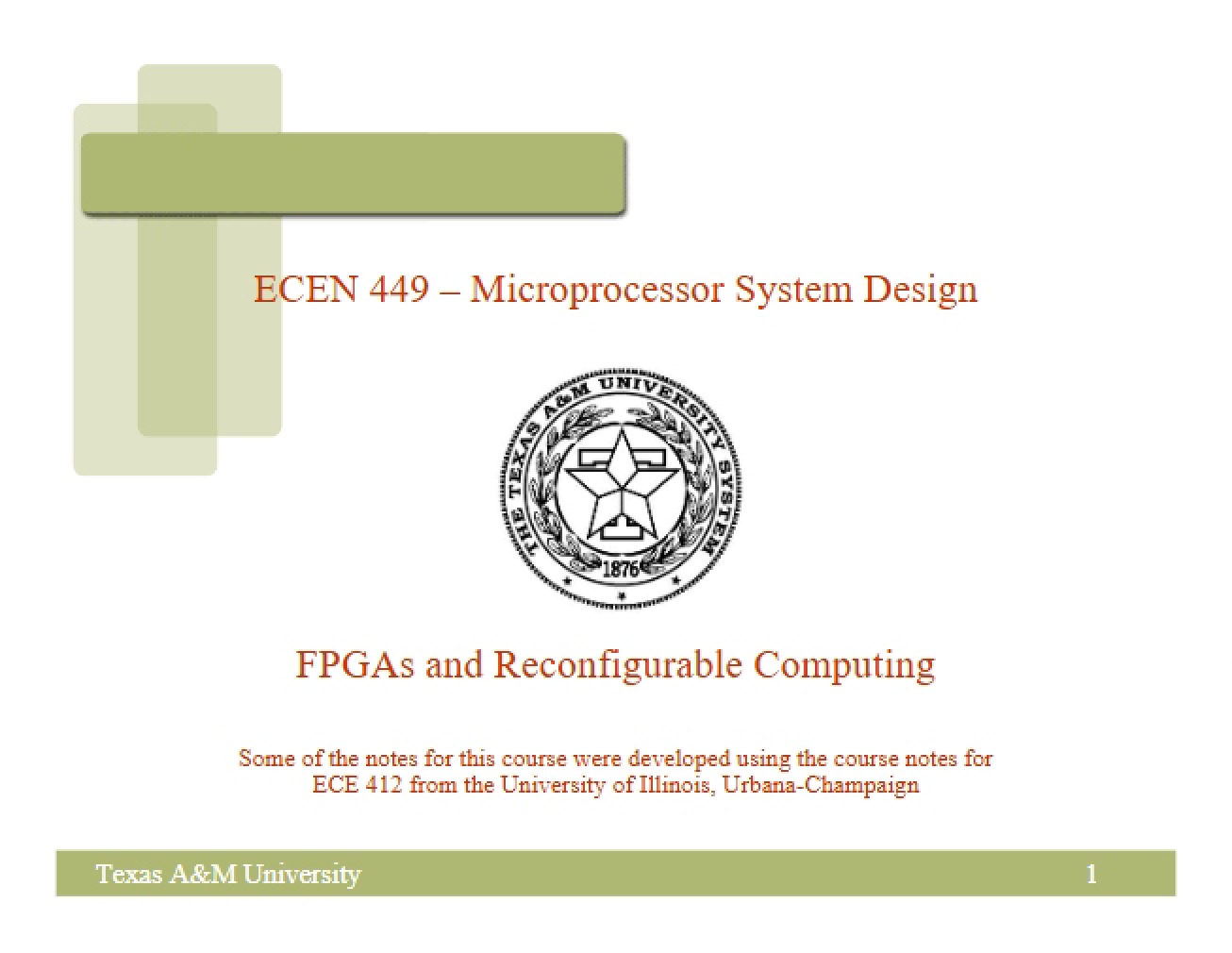 Introduction to FPGA Reconfiguration