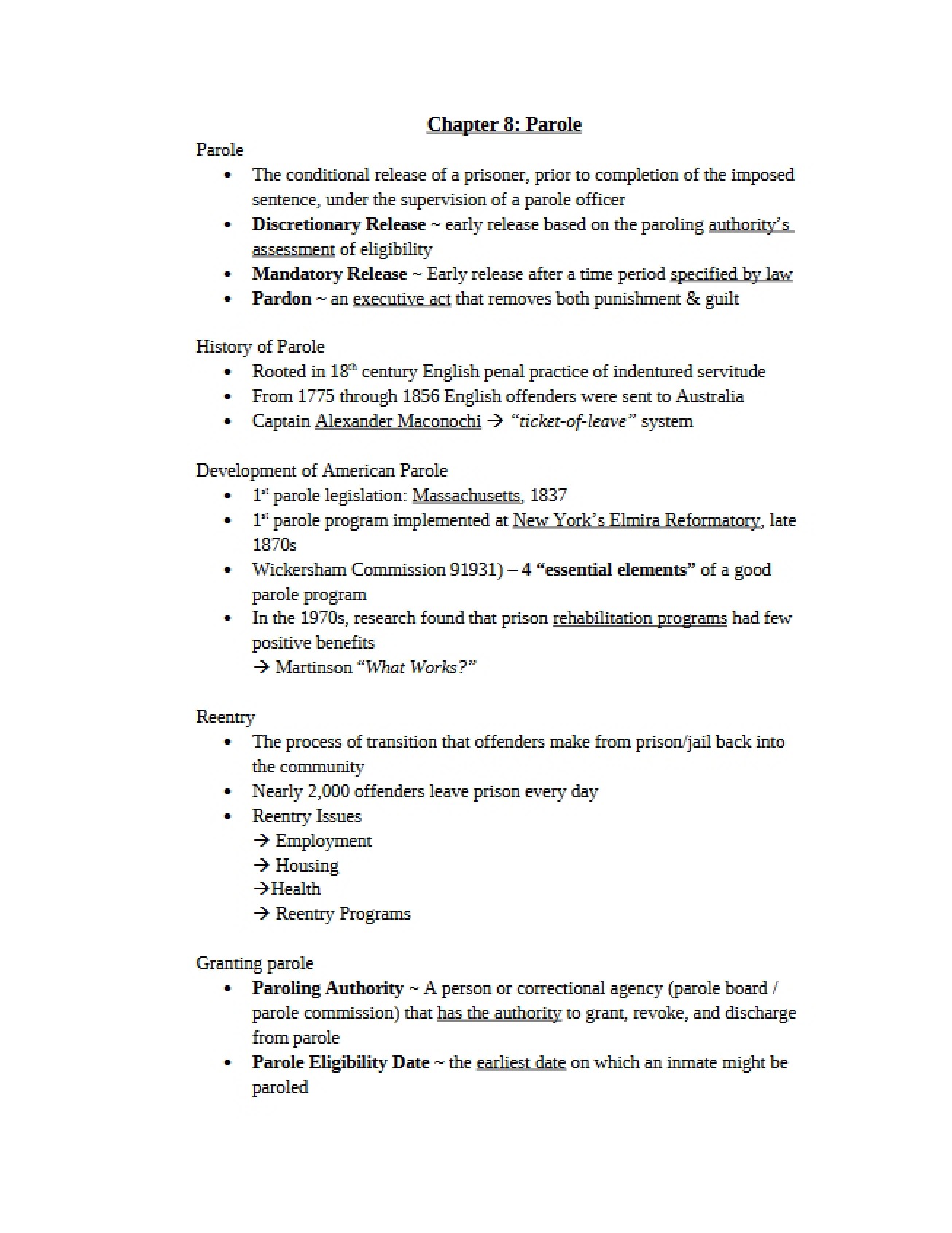 Parole A Look at Chapter 8