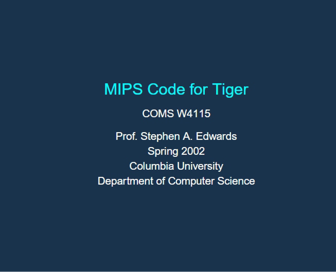Tiger Mips Code