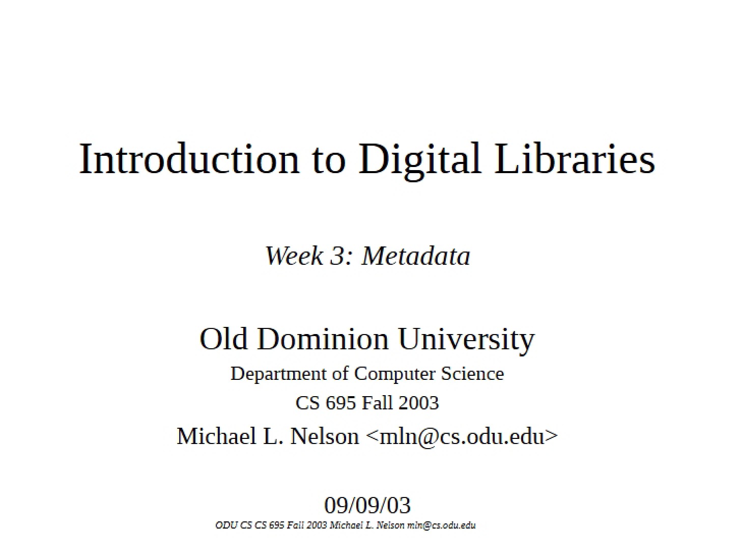 Digital Library Fundamentals