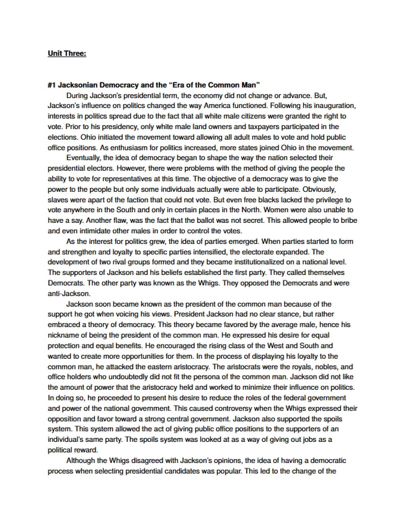 Essays for Potential Test