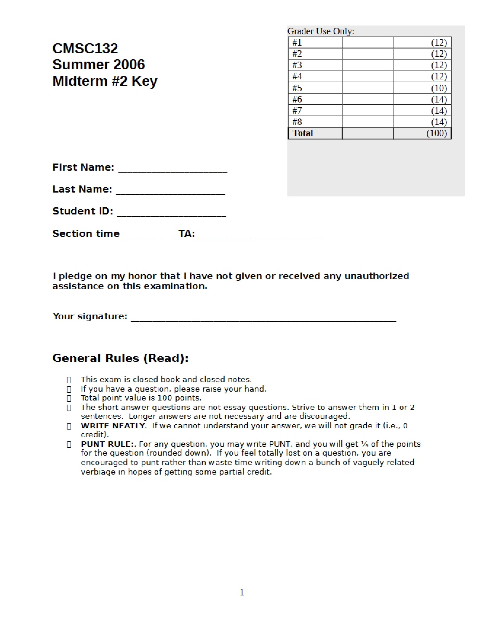 Solutions Midterm 2