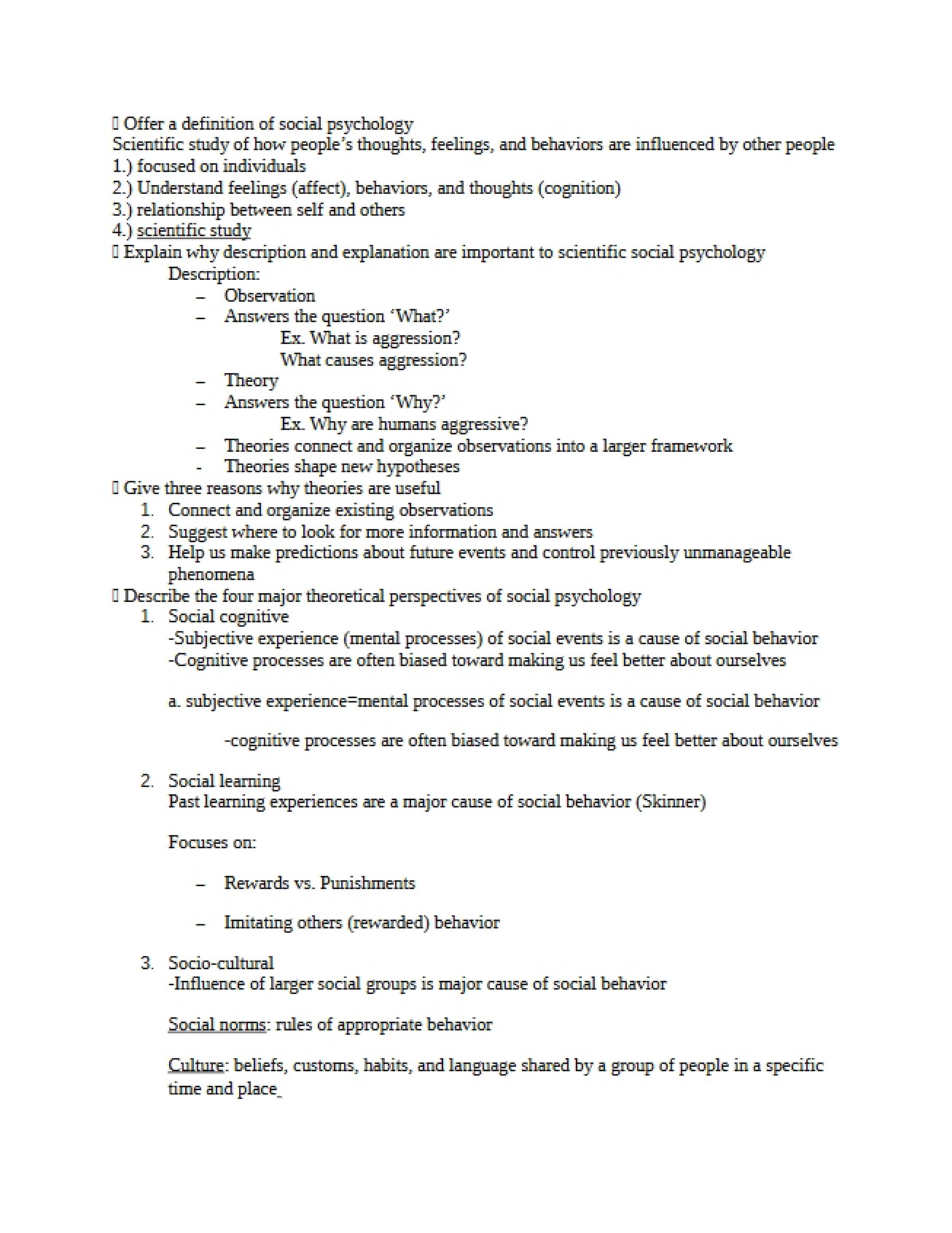Class Study Materials