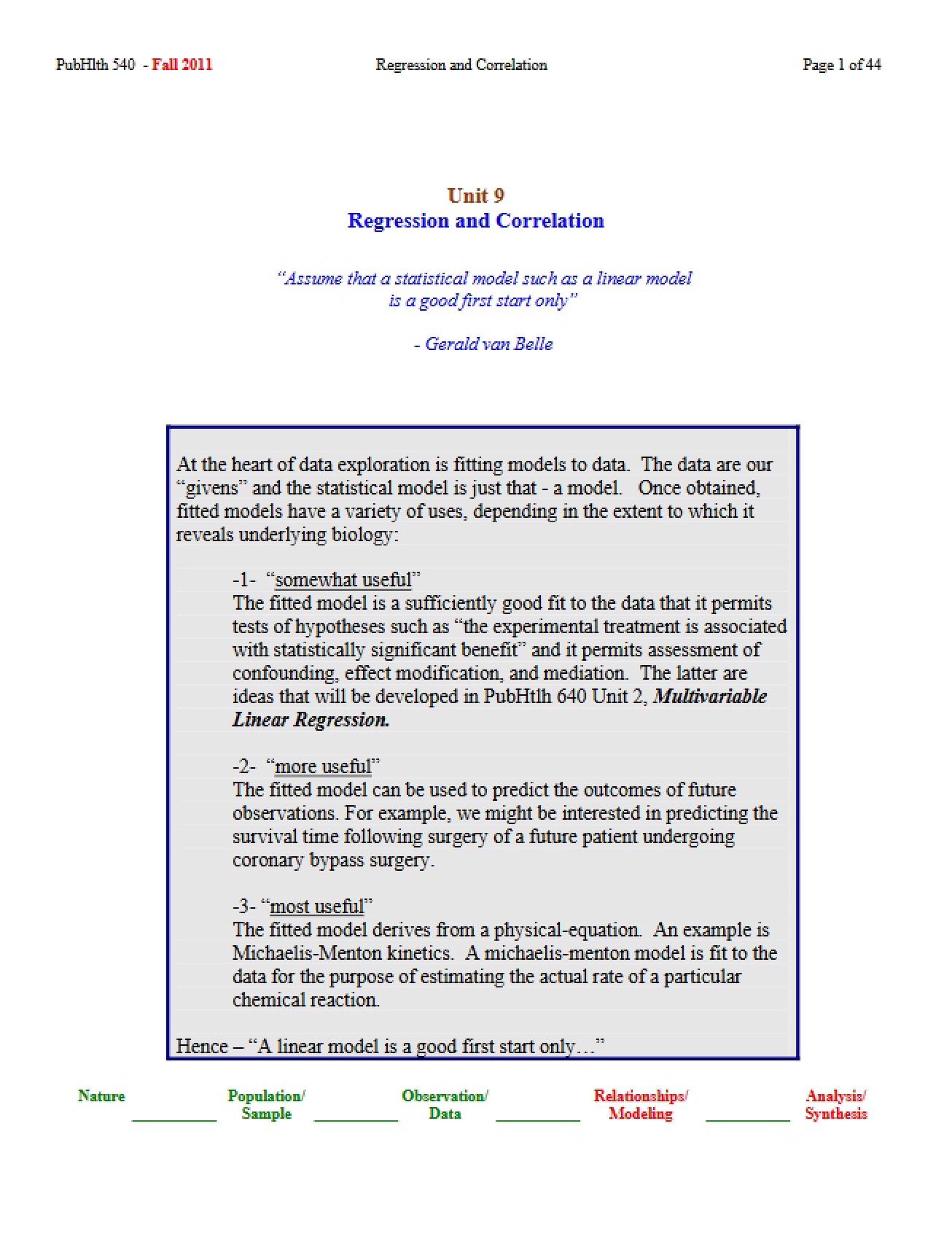 Correlation and Regression Analysis