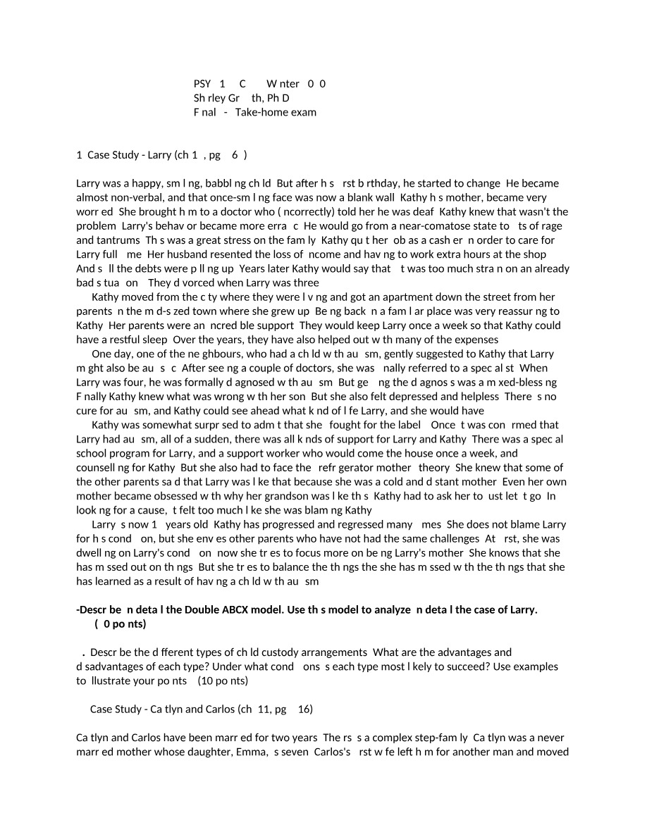 Final Take-home Exam - PSY 3123 C Winter 2020