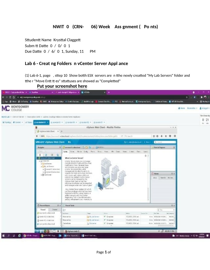 Lab 6 - Creating Folders in the vCenter Server Appliance