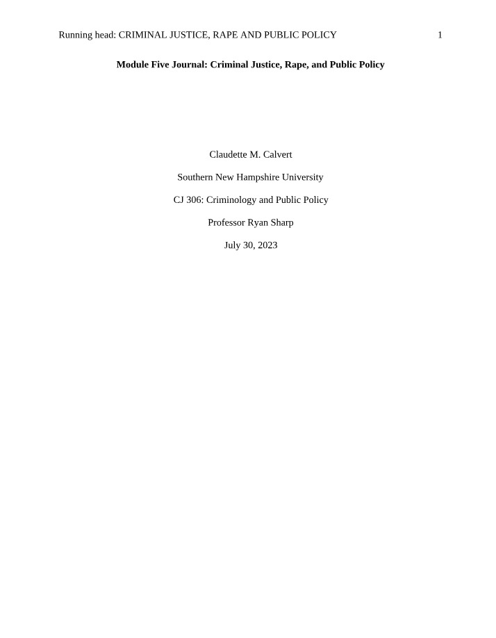 Module Five Journal - CJ306