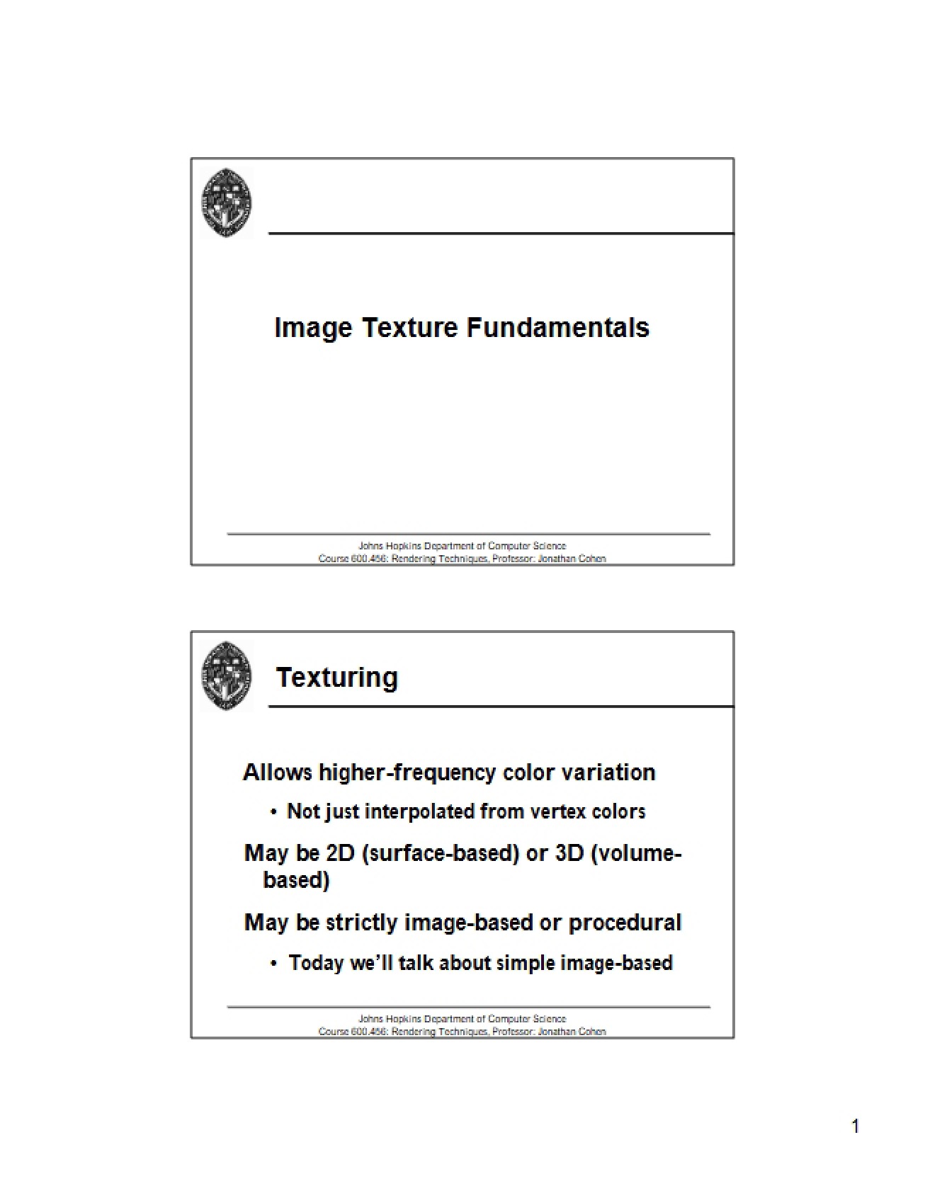 Basic Image Texture Principles