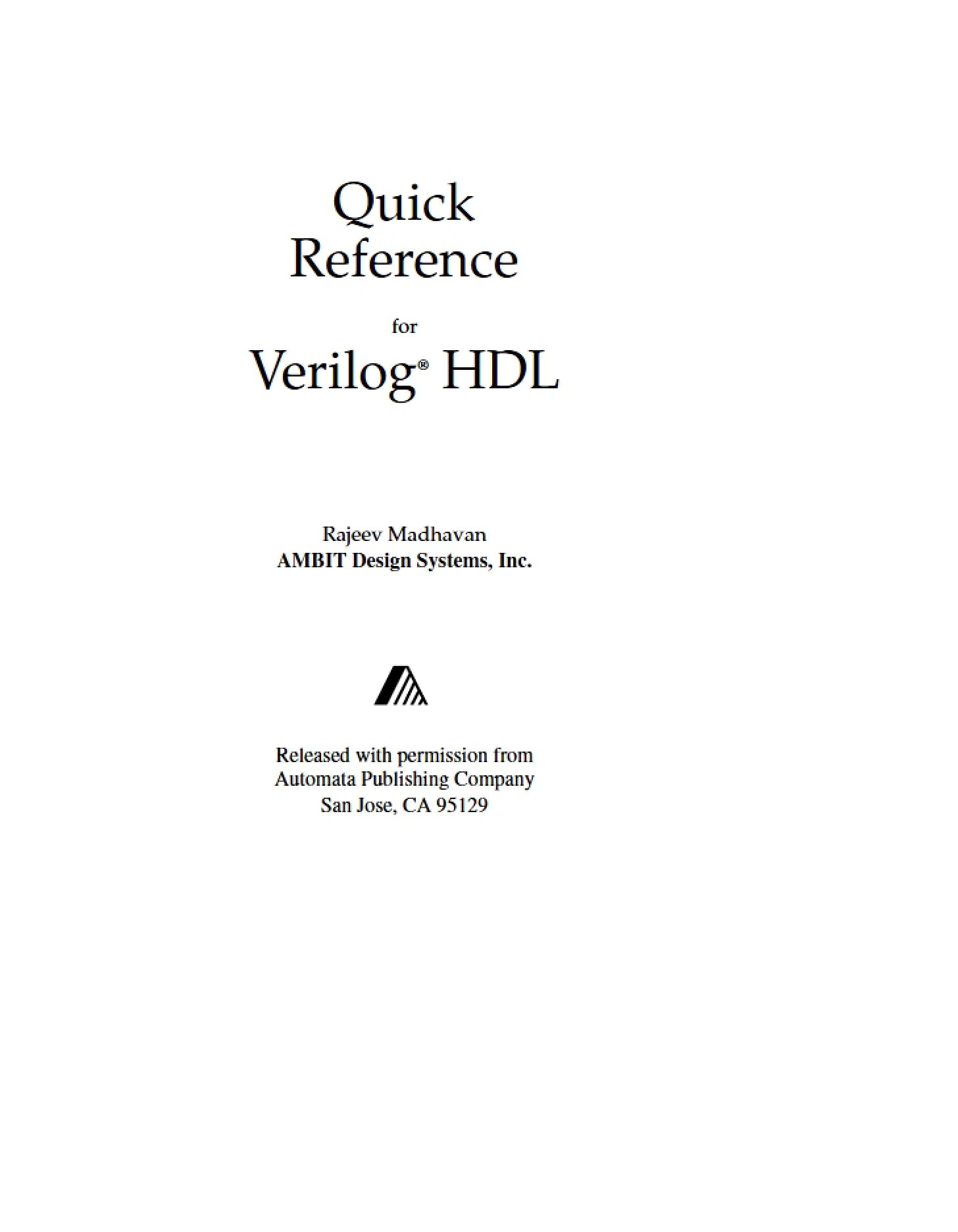 Verilog Reference Guide