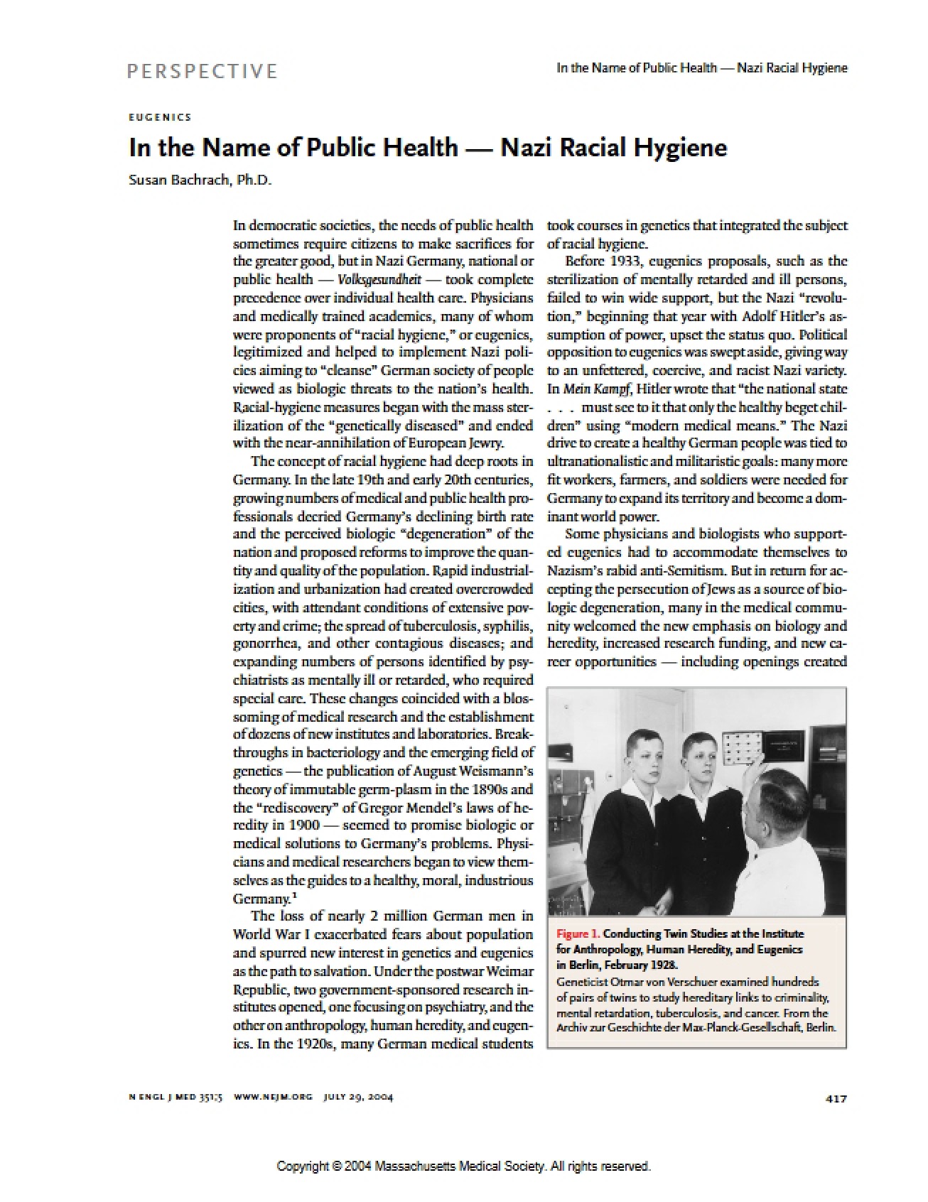 Public Health In the Name of