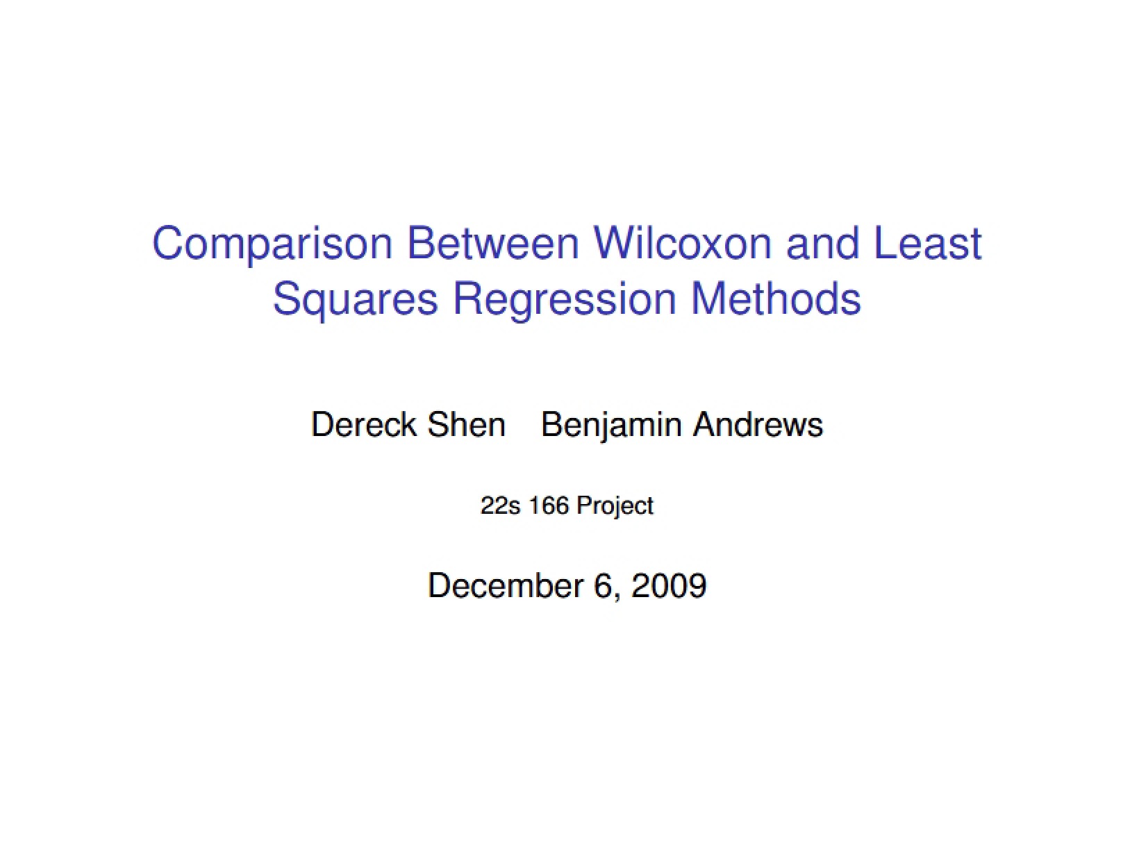 Least Squares vs Wilcoxon Regression Methods