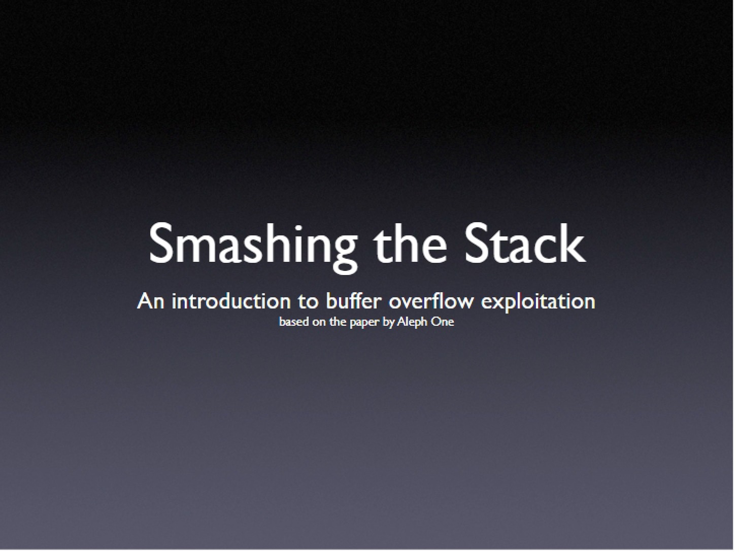 Buffer Overflow Exploitation An Introduction