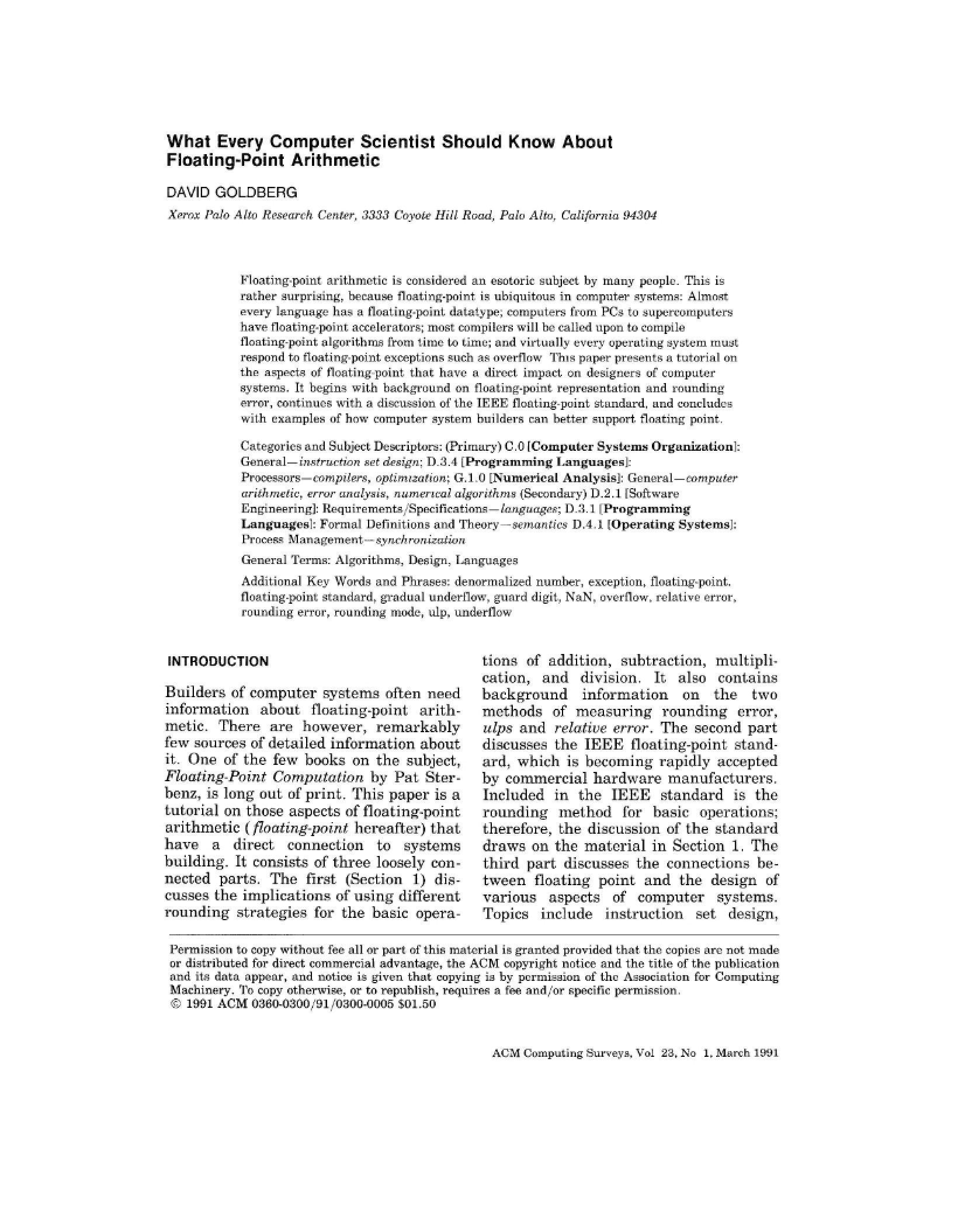 Floating-Point Arithmetic Essentials for Computer Scientists