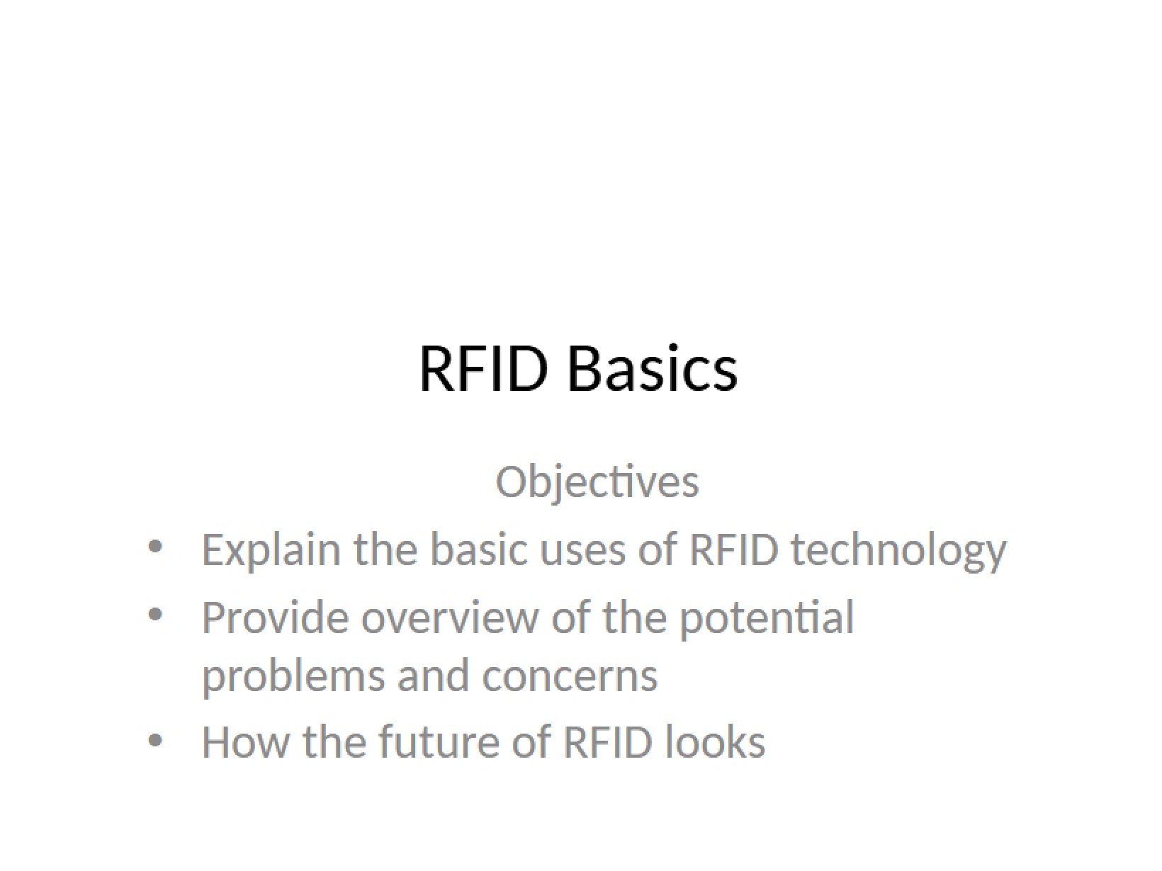 Basics of RFID