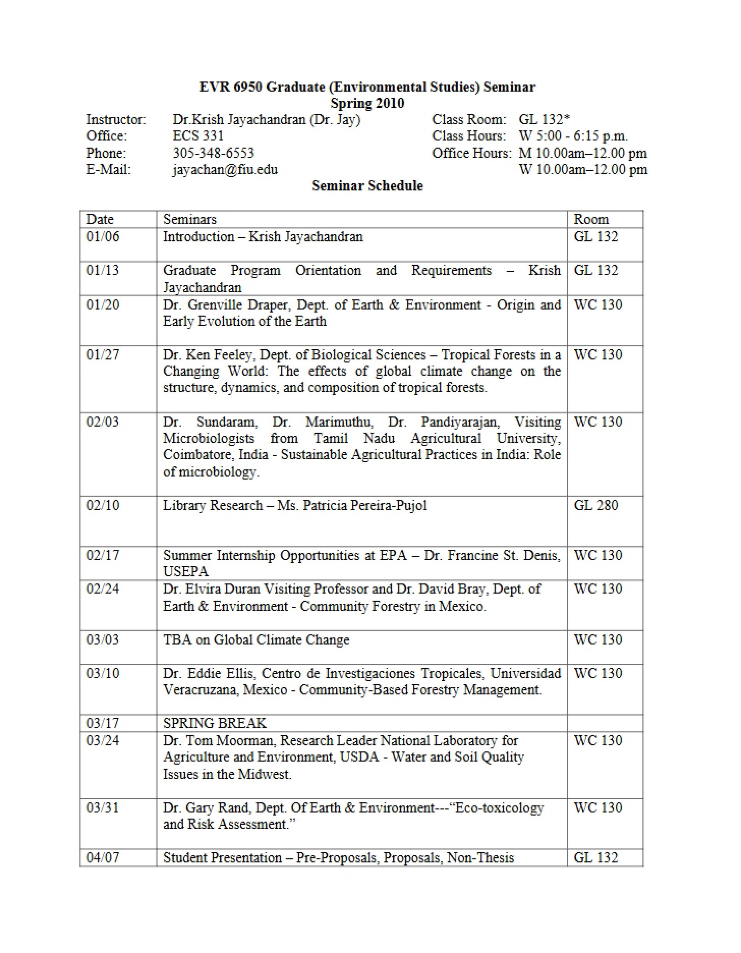 Course Standards and Timeline