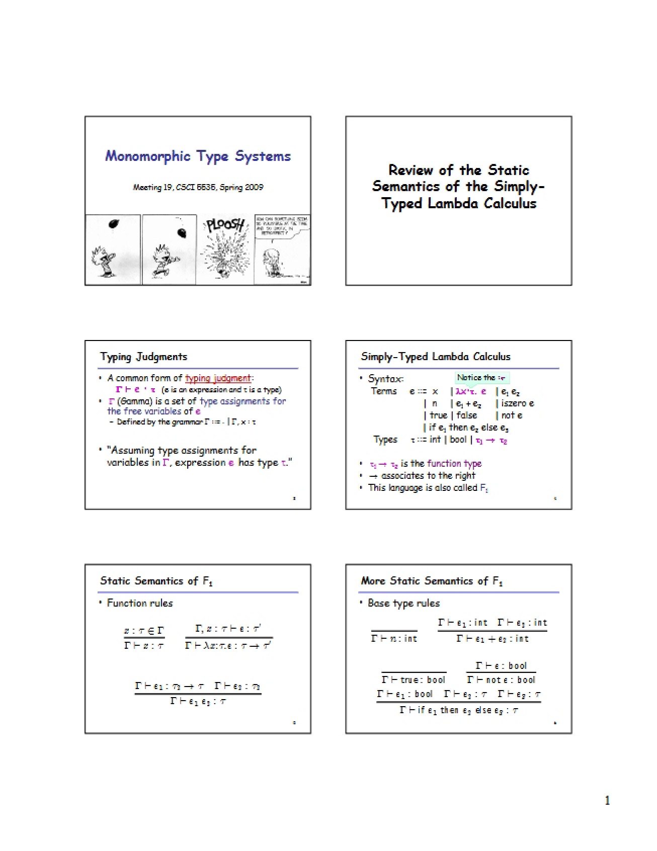 Introduction to Monomorphic Type Systems