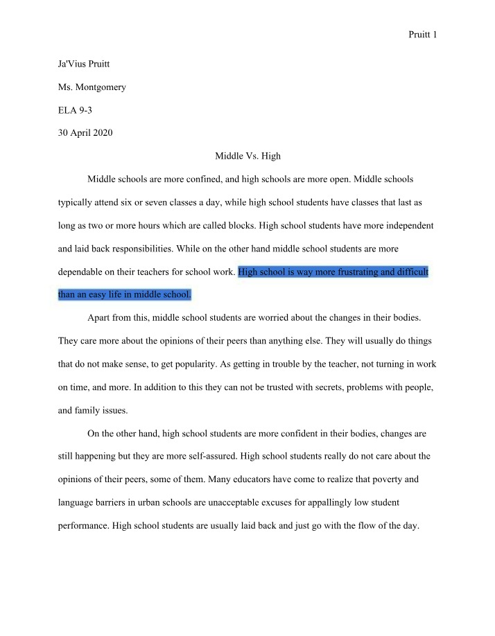 Essay on Compare and Contrast