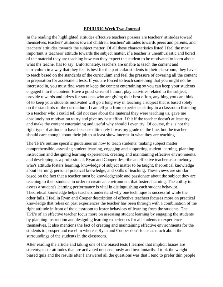 EDUU 510 - Week 2 Journal