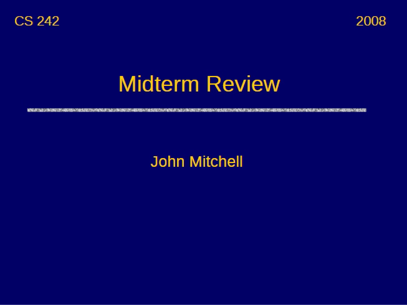 Midterm Review for Programming Languages