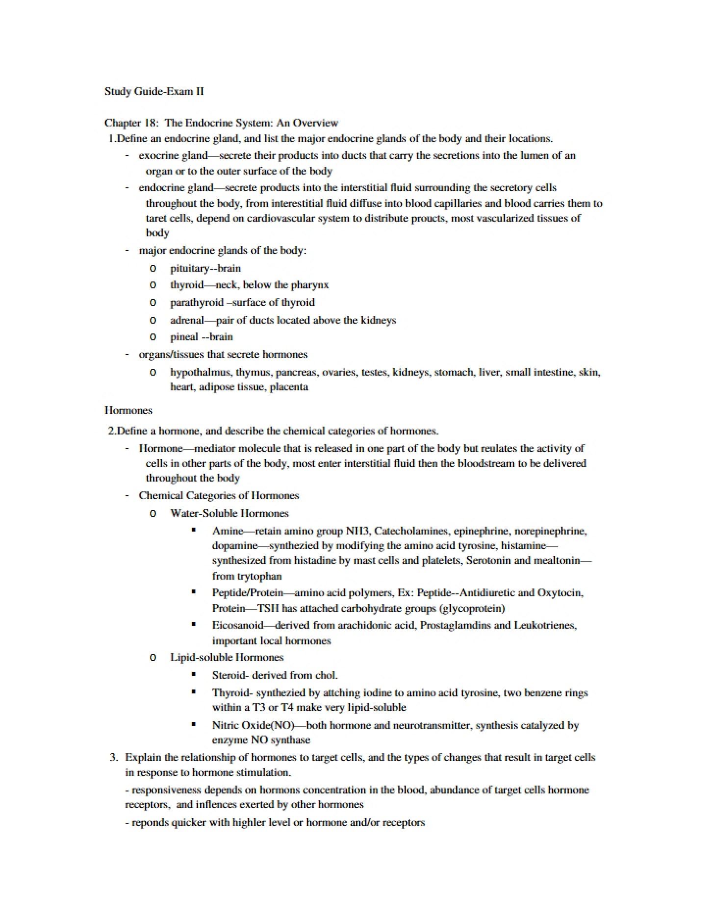 Endocrine System Chapter 18