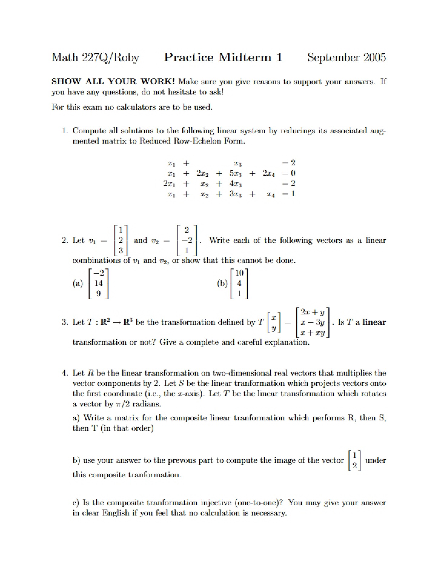 Midterm 1 Practice