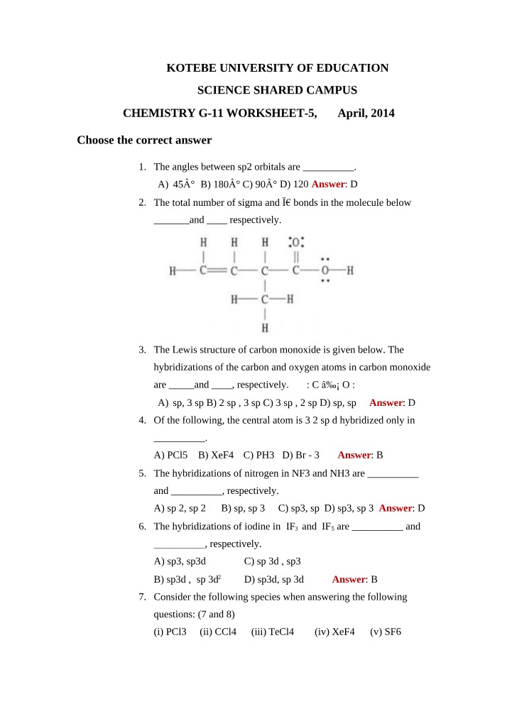 Chemistry Course Notes