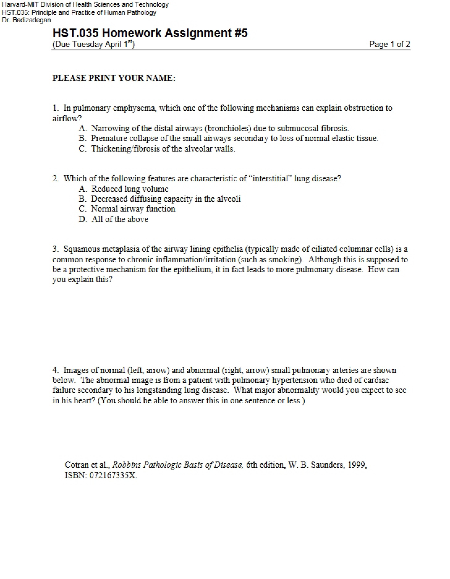 Fifth Homework Assignment