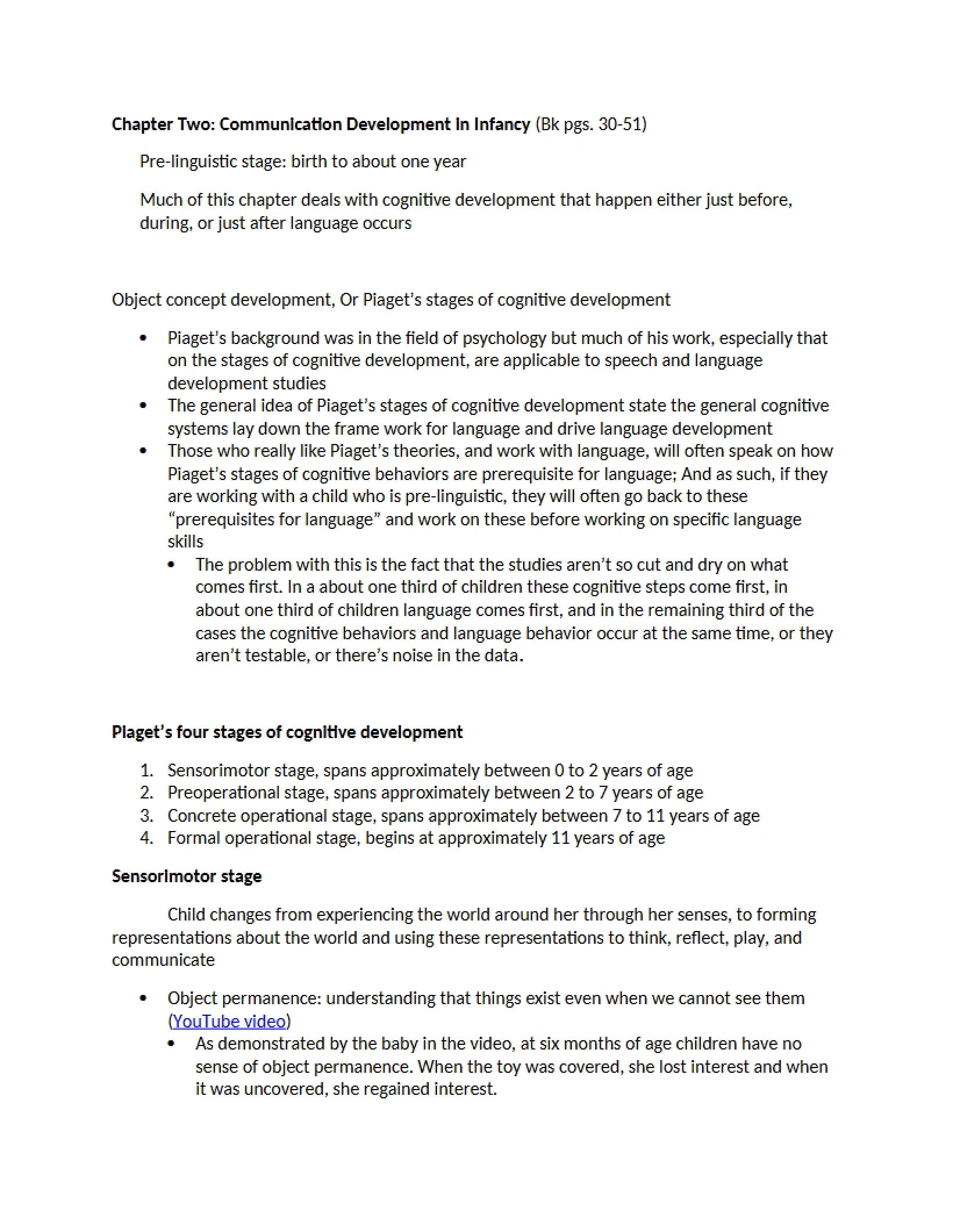 Infant Communication Development (Ch 2)