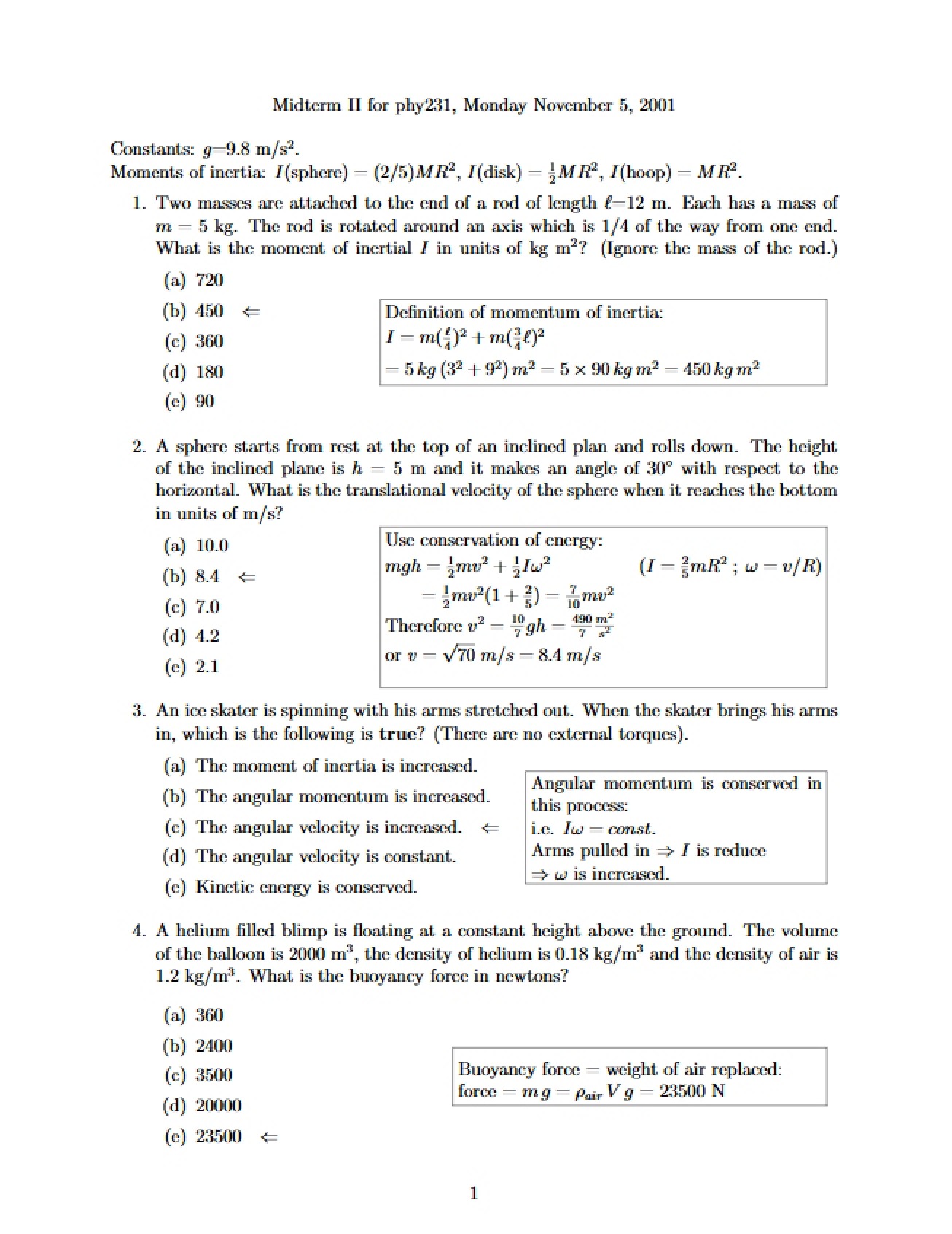 Sample Midterm Two