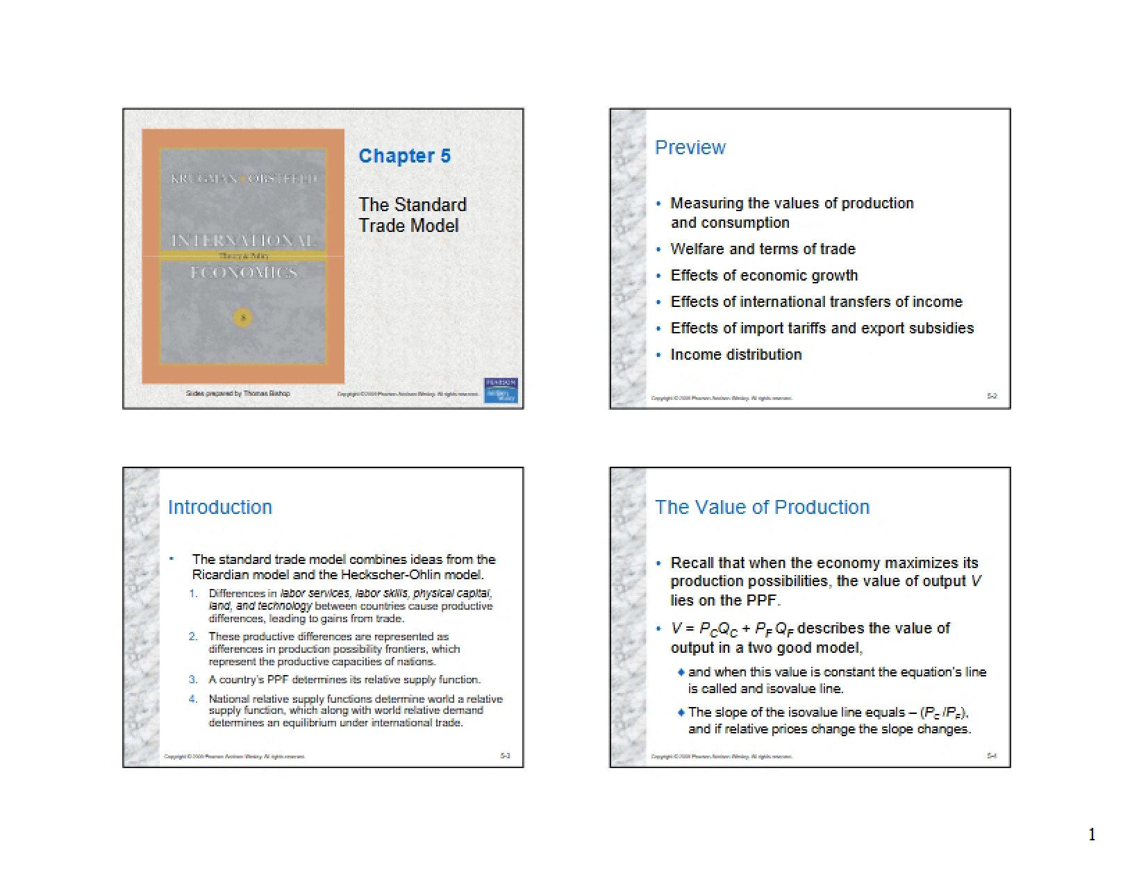 Standard Trade Model (Chapter 5)