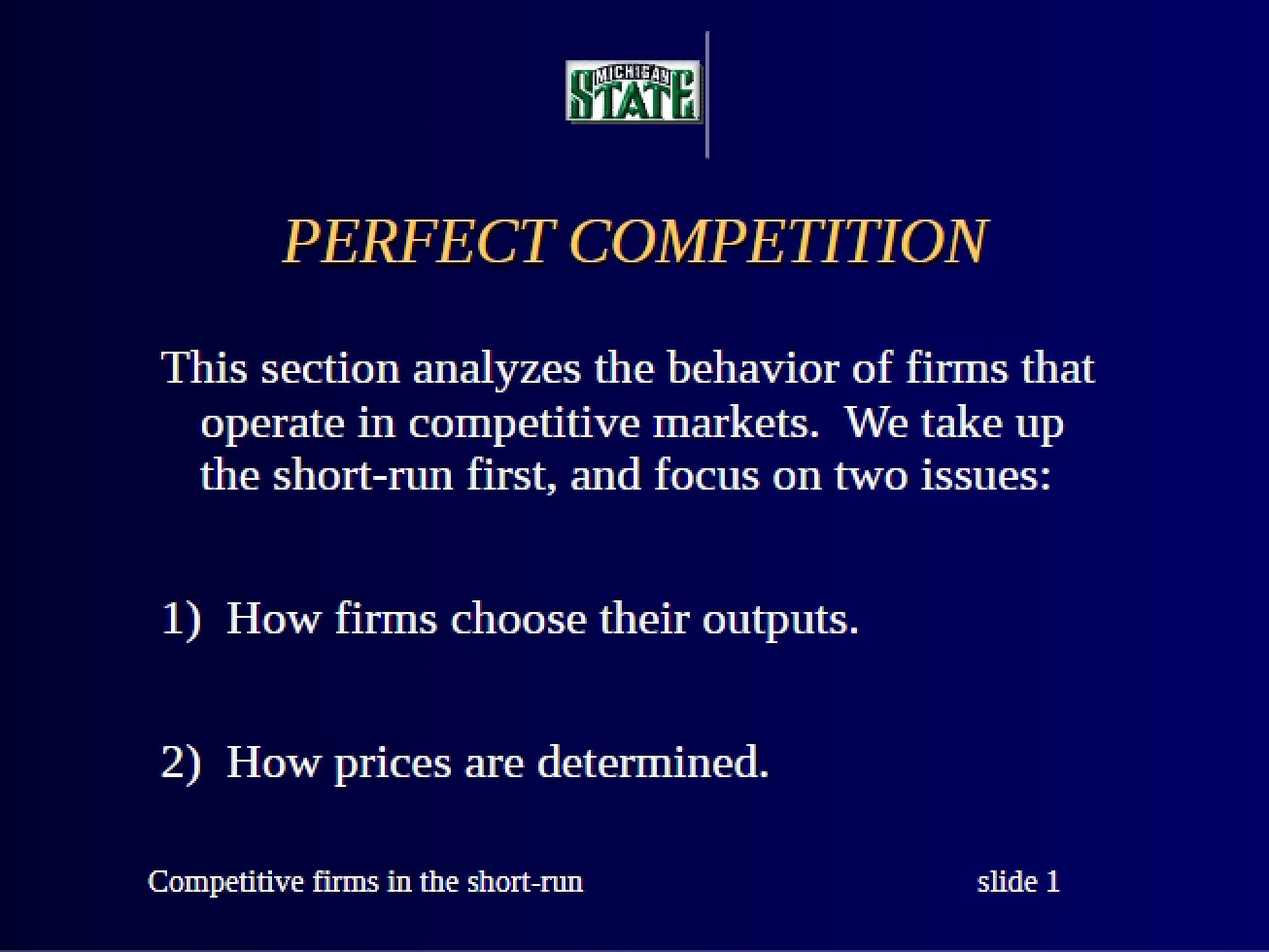 Microeconomics Lecture Notes