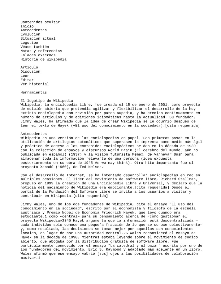 Wikipedia Enciclopedia Libre - Historia