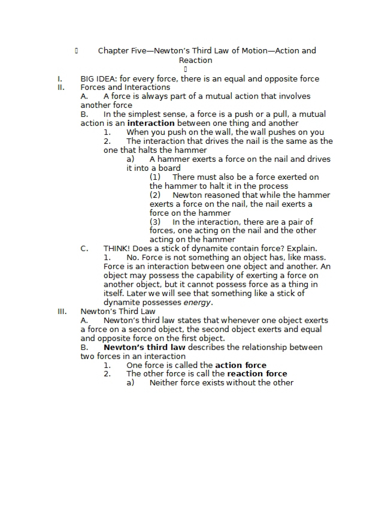 Chapter Five Notes