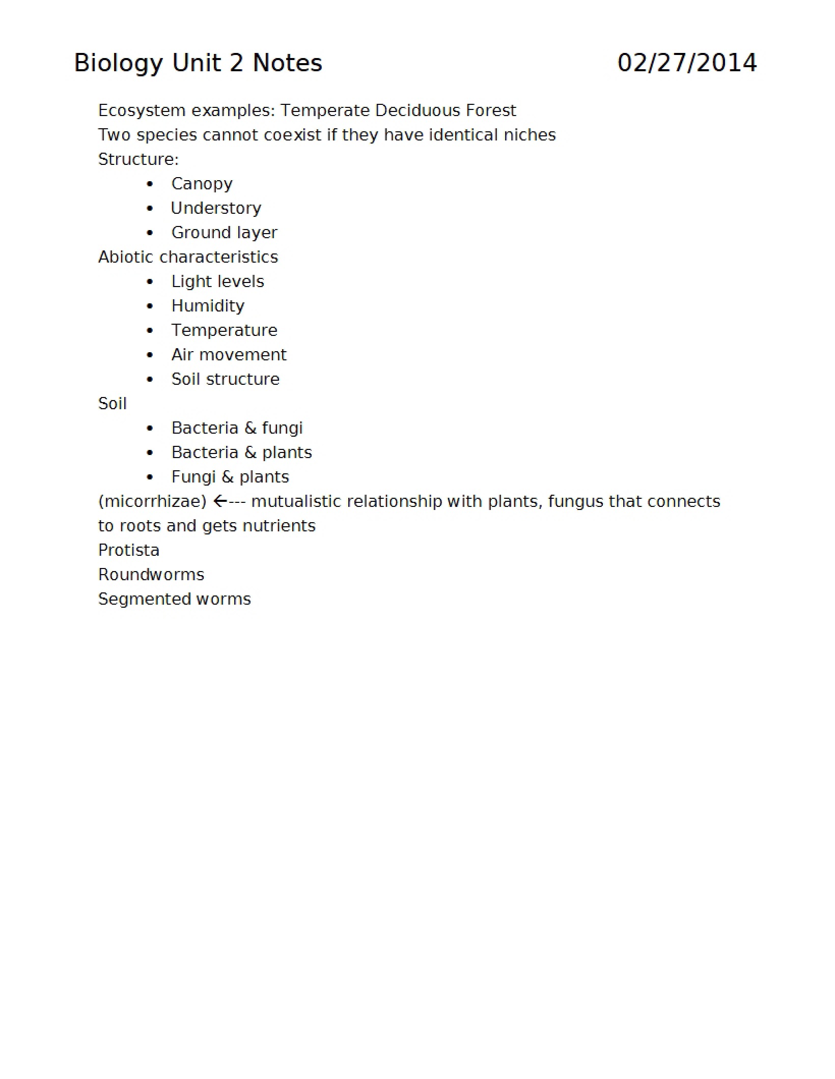 General Biology Overview