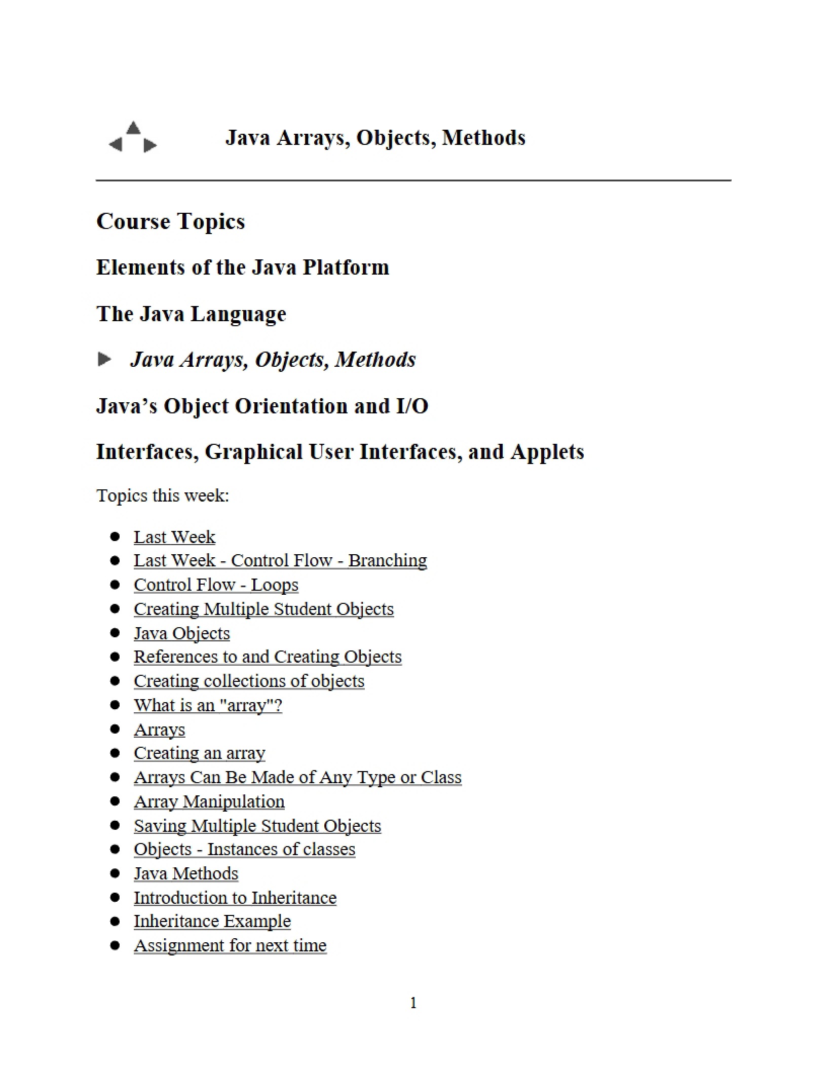 Methods, Objects, and Arrays in Java