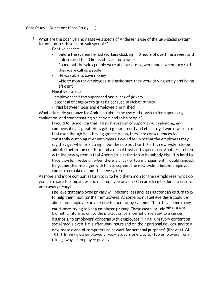 Efficiency and Privacy - The Impact of GPS