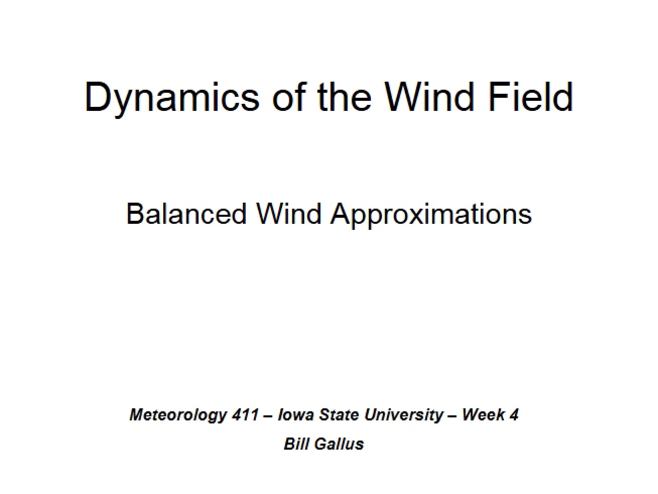 Dynamics of the Atmospheric Wind Field
