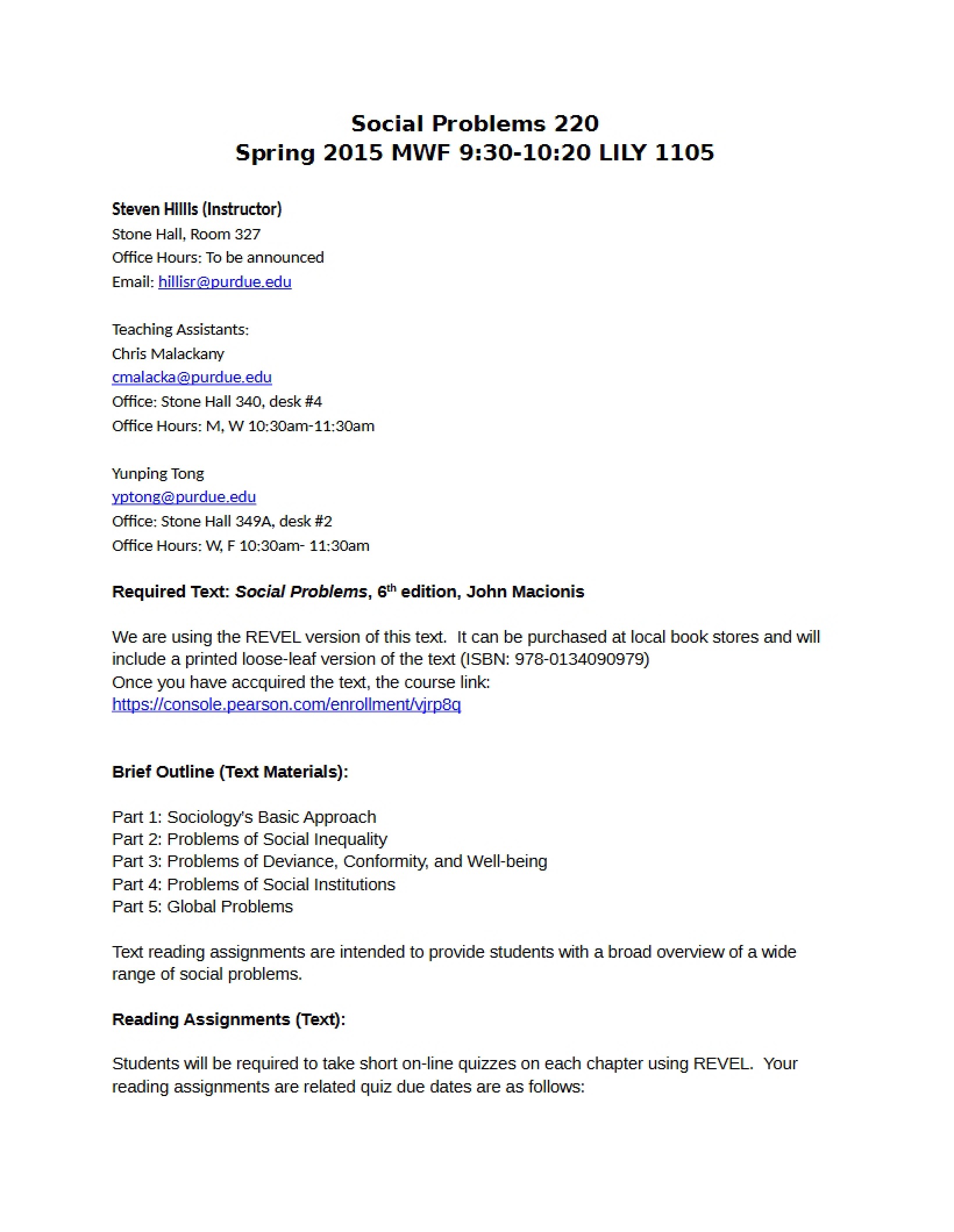 Social Problems Course Notes (Hillis)