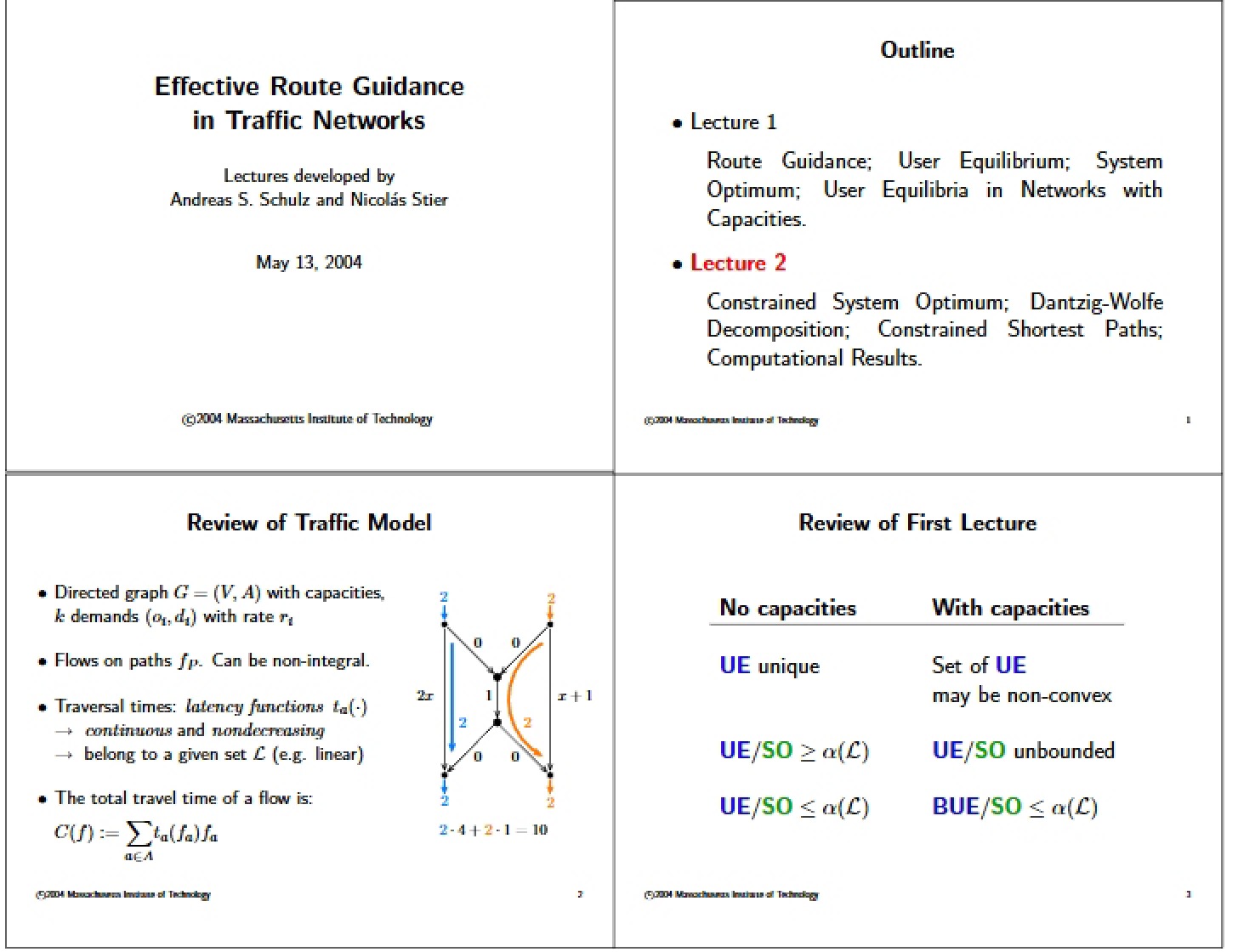 Traffic Networks Guidance for Effective Routes