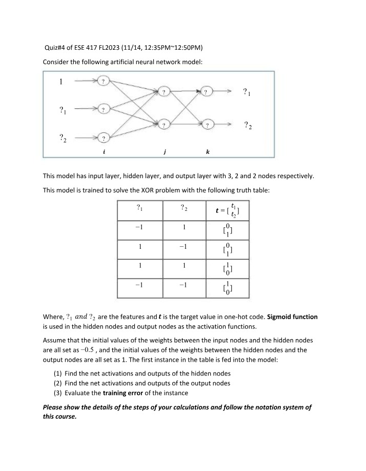 Solving the XOR Problem with Artificial Neural Networks
