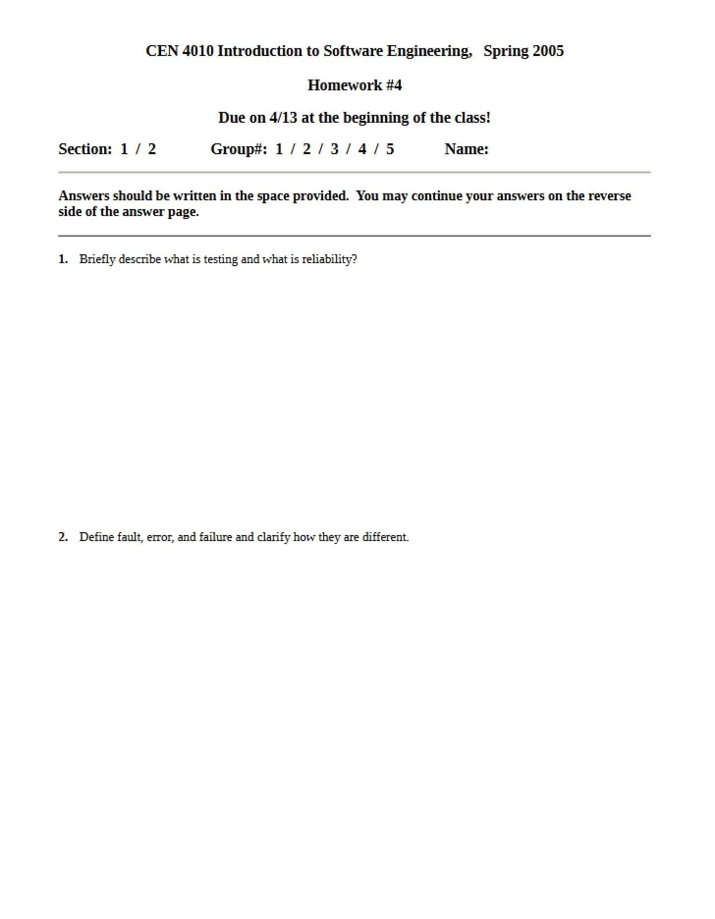 Software Engineering Intro