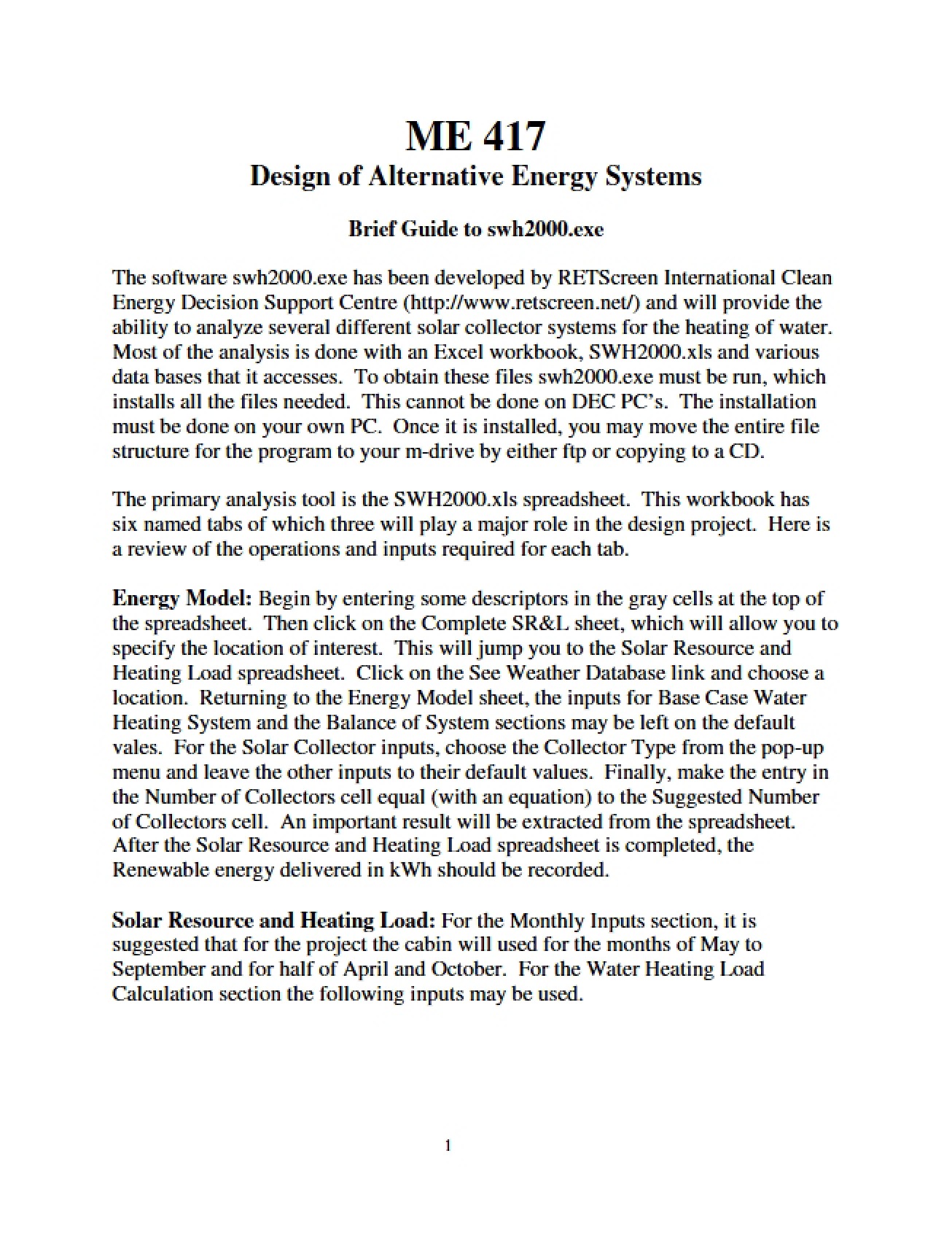Alternative Energy Systems Design 417