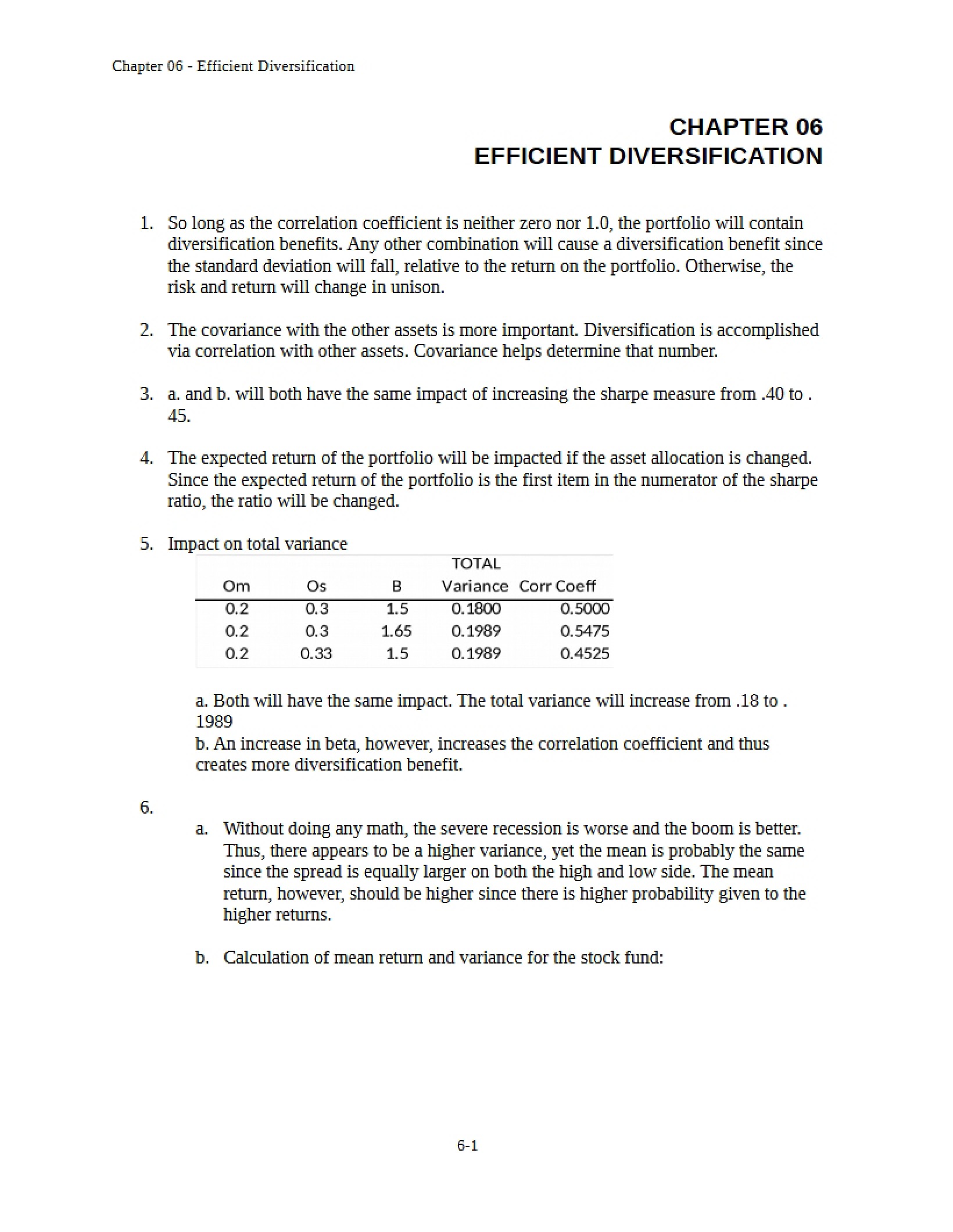 Diversification Efficiency