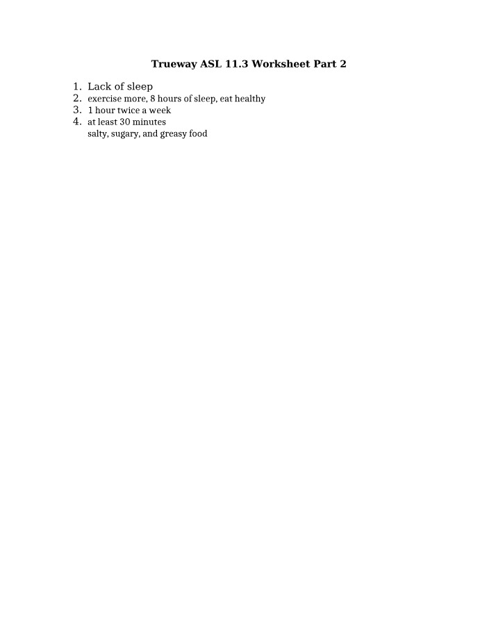 Trueway ASL Worksheet 11.3 Part 2