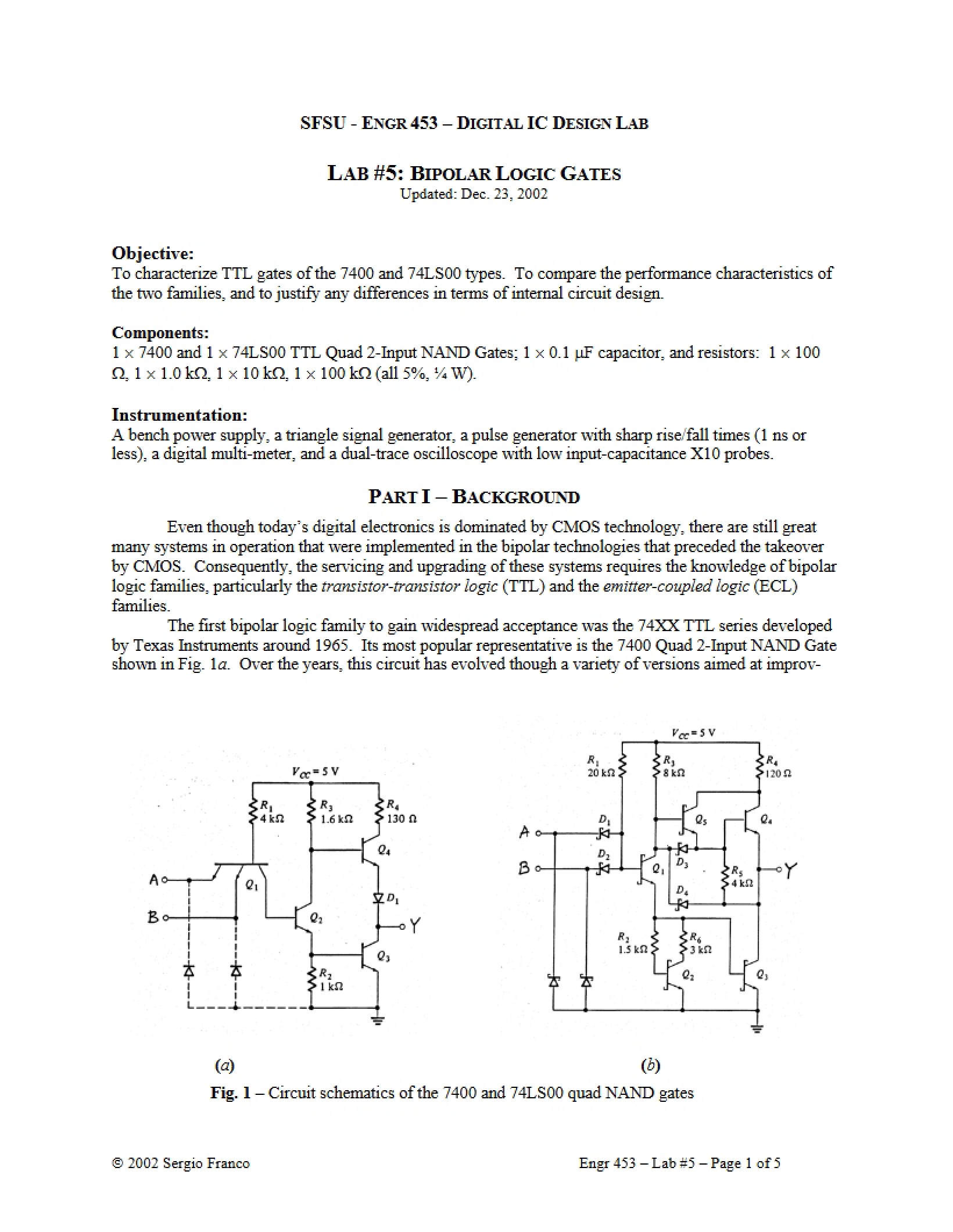 Lab 5 Logic Gates (Bipolar)