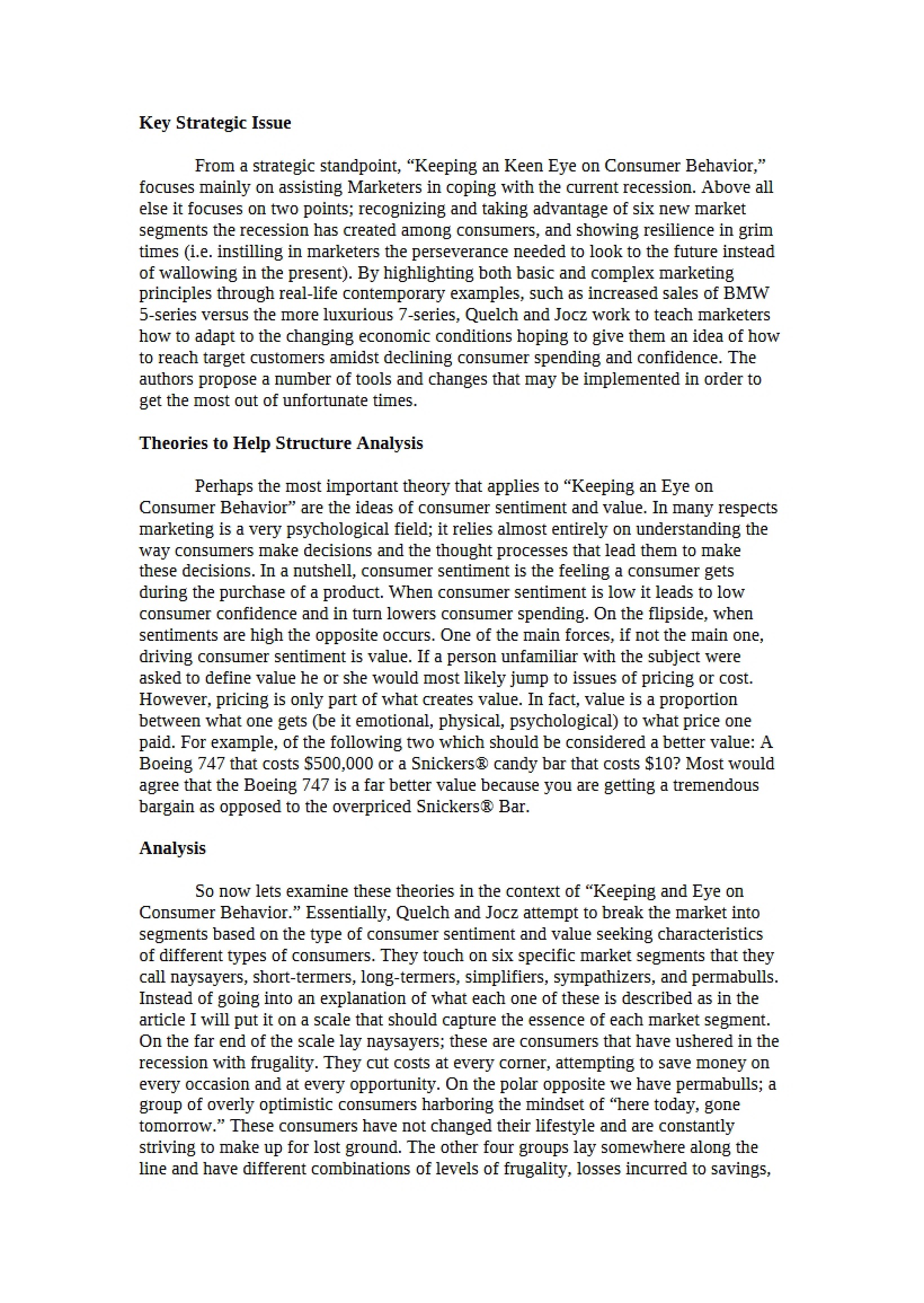 Issues in Strategic Management