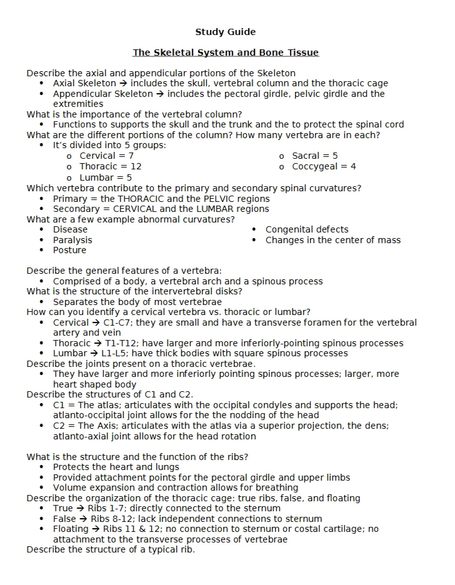 Bone Tissue and the Skeletal System