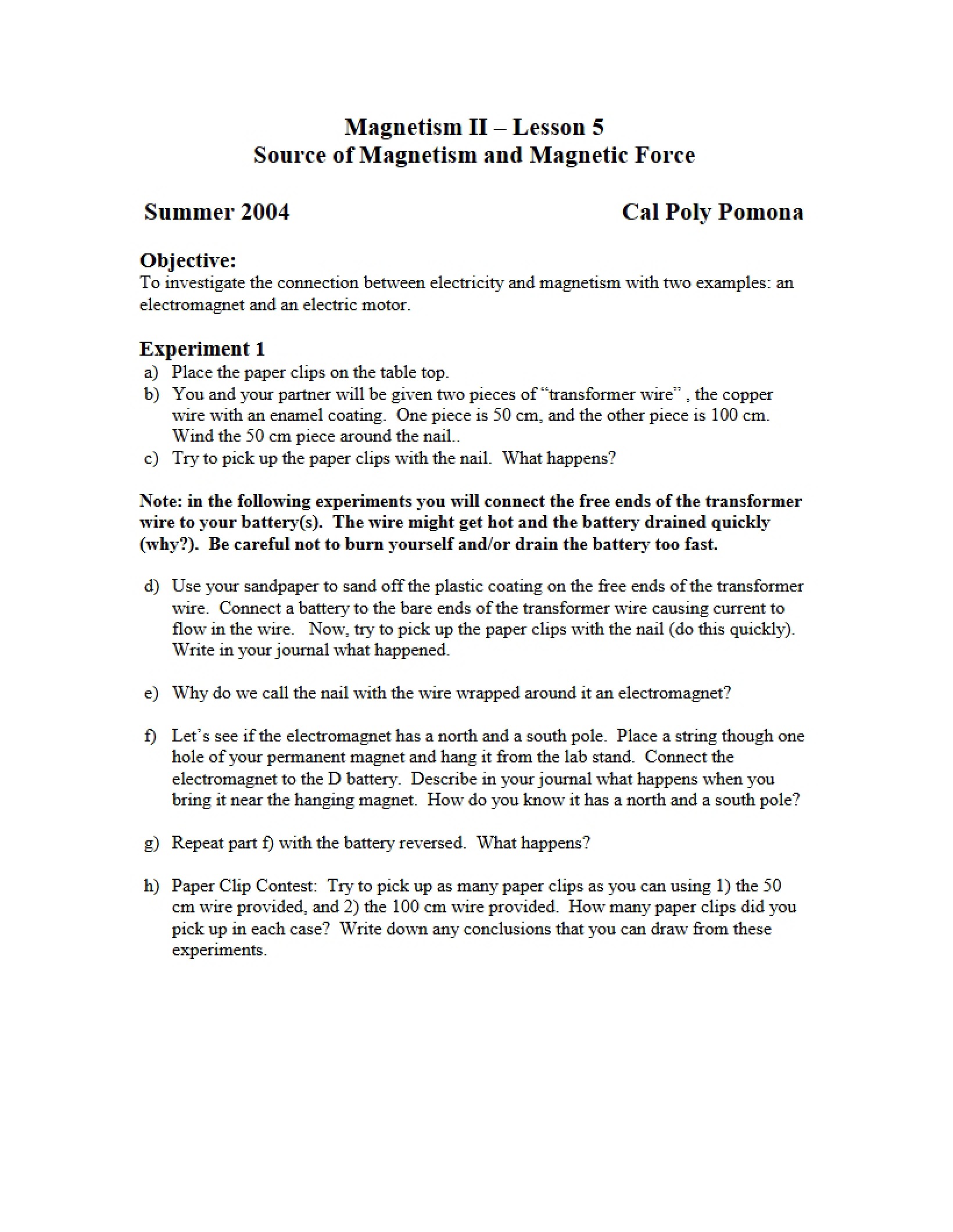 Magnetic Force and Magnetism Sources