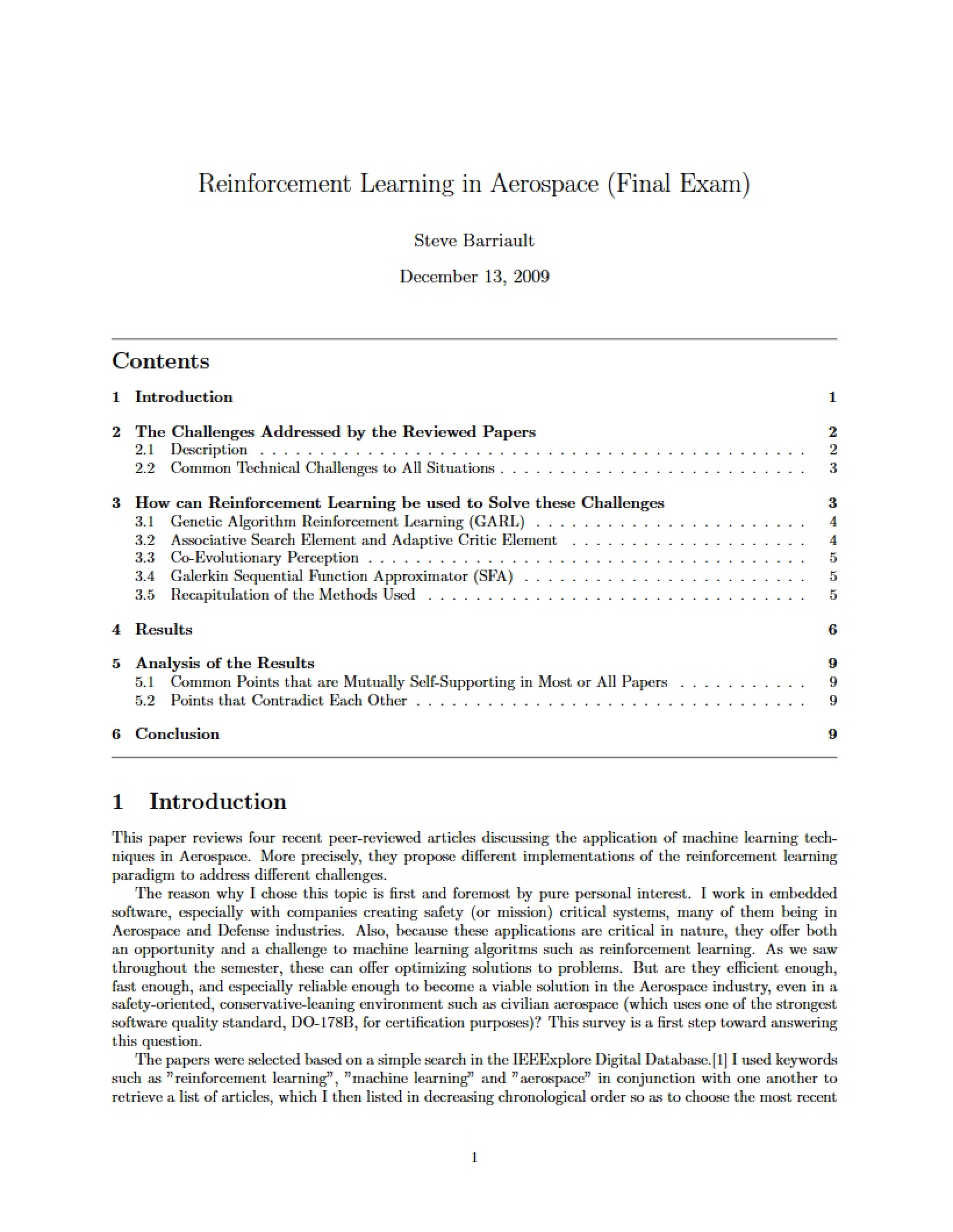 Final Exam Aerospace Reinforcement Learning